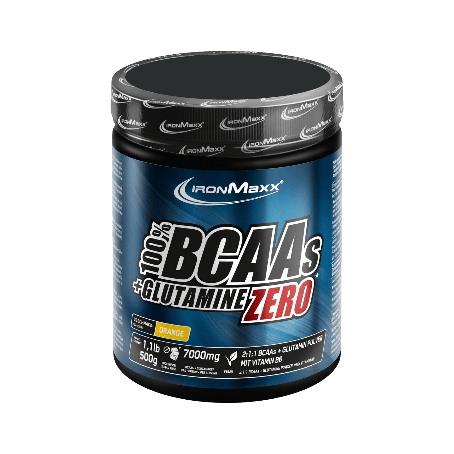 IRONMAXX 100% BCAAs + Glutamine Zero | 500g | Multiple Flavors, Sugar-Free Amino Powder - QIMIA NUTRITION