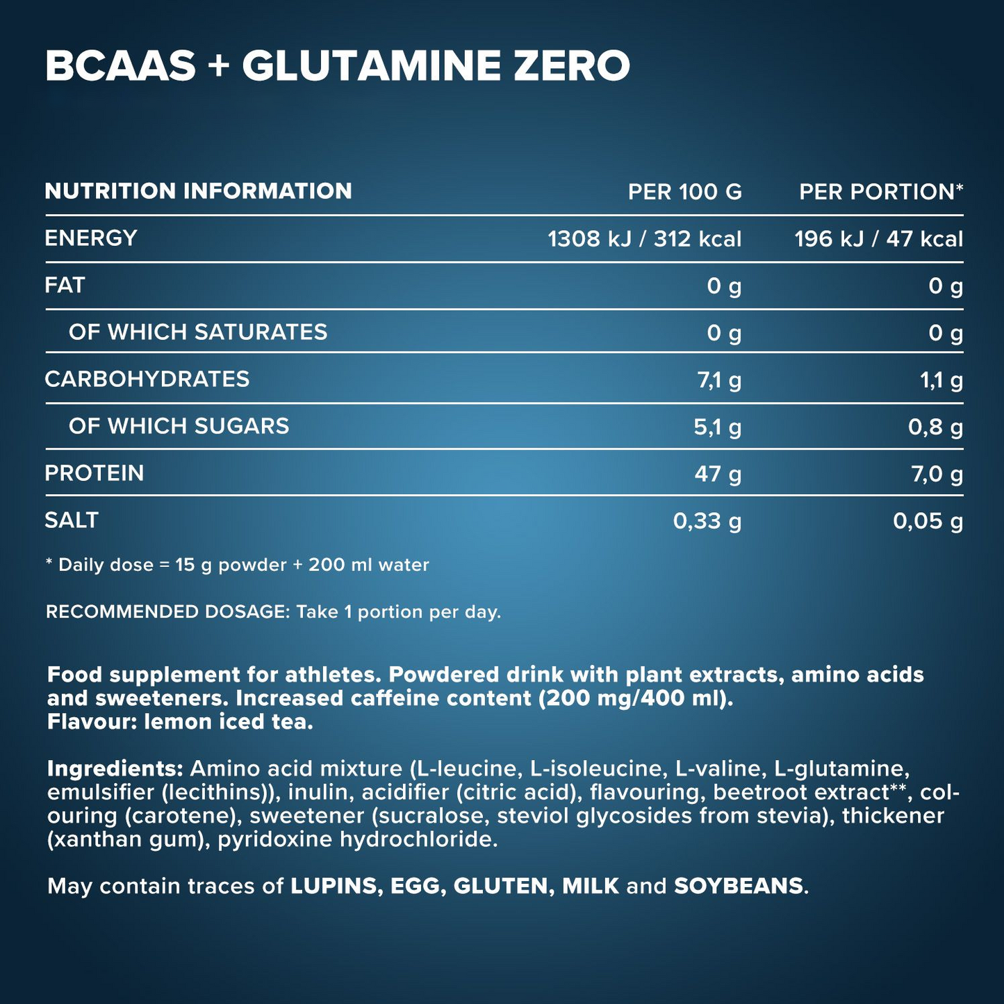 IRONMAXX 100% BCAAs + Glutamine Zero | 500g by IRONMAXX - Premium AMINO ACIDS available at Qimia Nutrition UAE