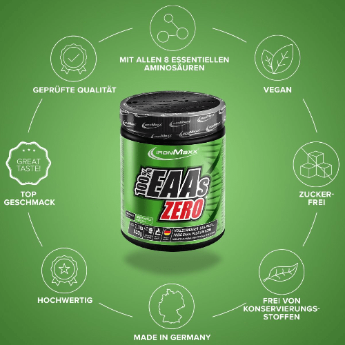 IRONMAXX 100% EAAs Zero | Essential Amino Acids + Histidine | 500g | Multiple Flavors Available - QIMIA NUTRITION