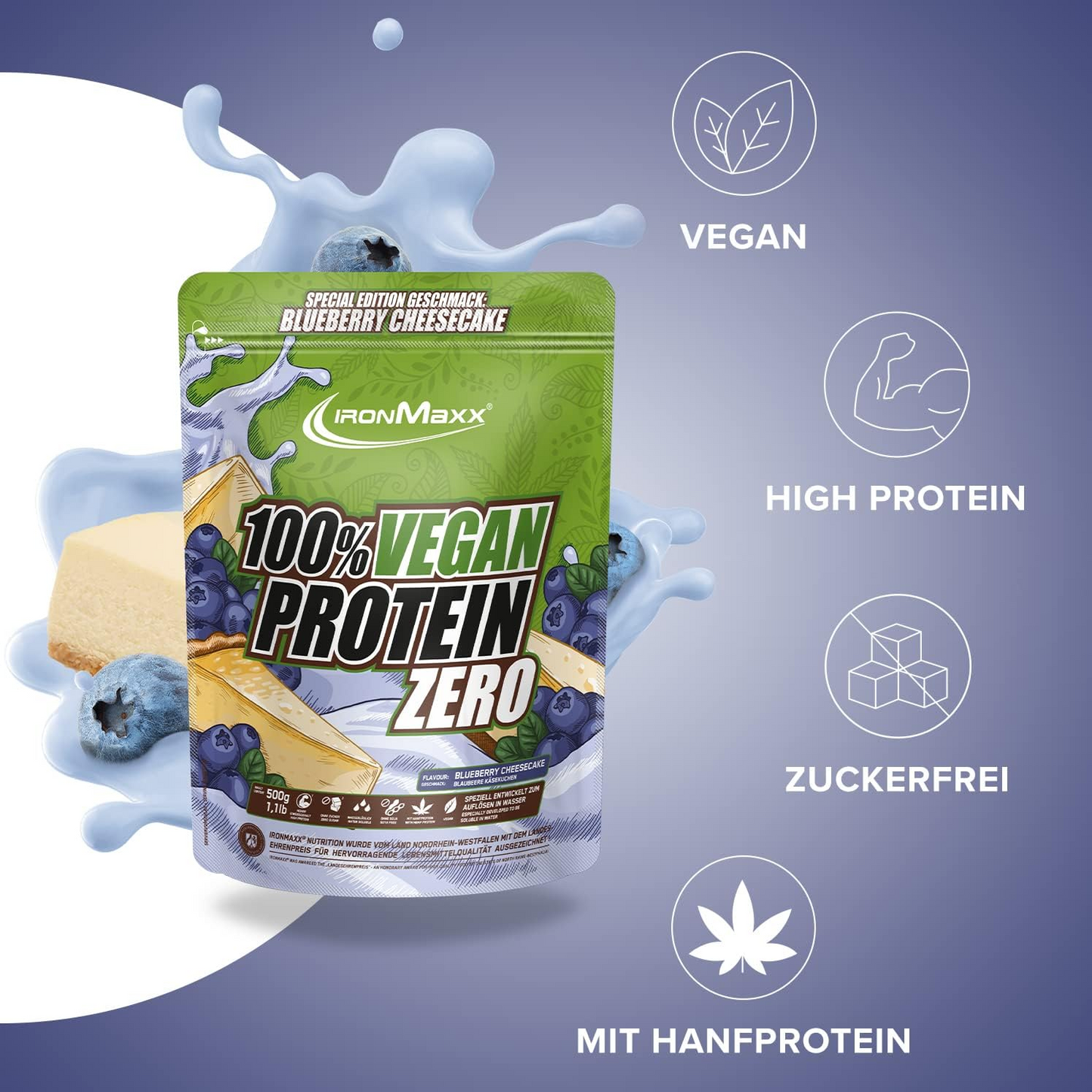 IRONMAXX 100% VEGAN PROTEIN ZERO | 500g by IRONMAXX - Premium PROTEINS available at Qimia Nutrition UAE