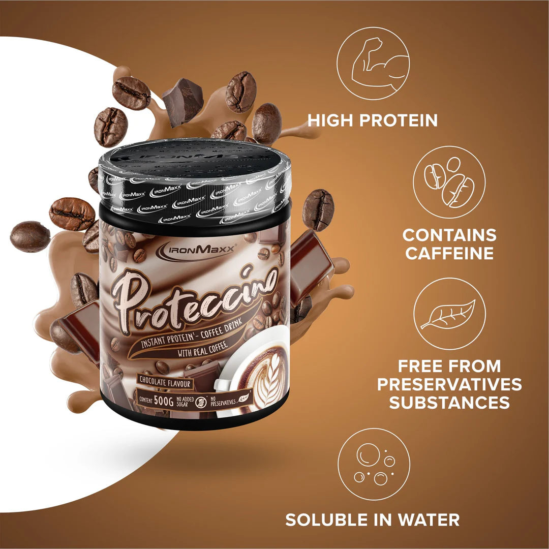 IRONMAXX Proteccino | Protein Coffee with Whey Protein & Real Coffee Extract | 500g | Multiple Flavors Available