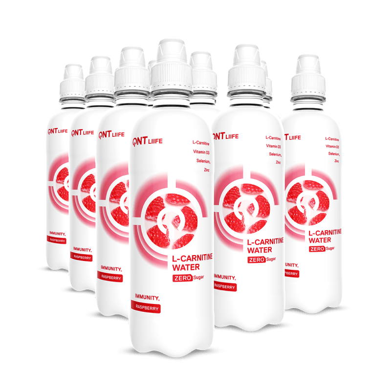 QNT L-Carnitine Water | 12 x 500ml | Zero Sugar Hydration with D3, Zinc & Selenium - QIMIA NUTRITION