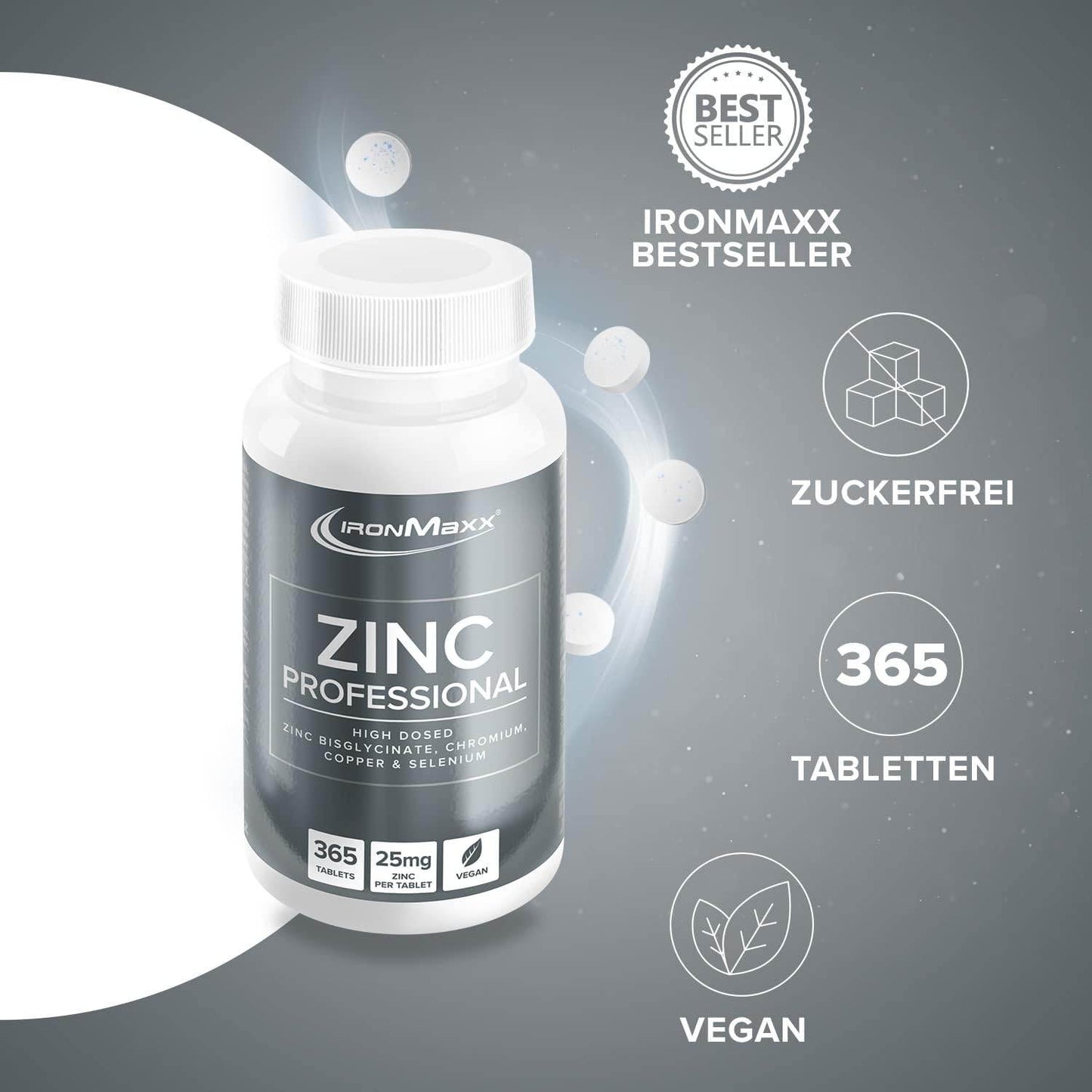 IRONMAXX ZINC PROFESSIONAL | 365 tablets - QIMIA NUTRITION