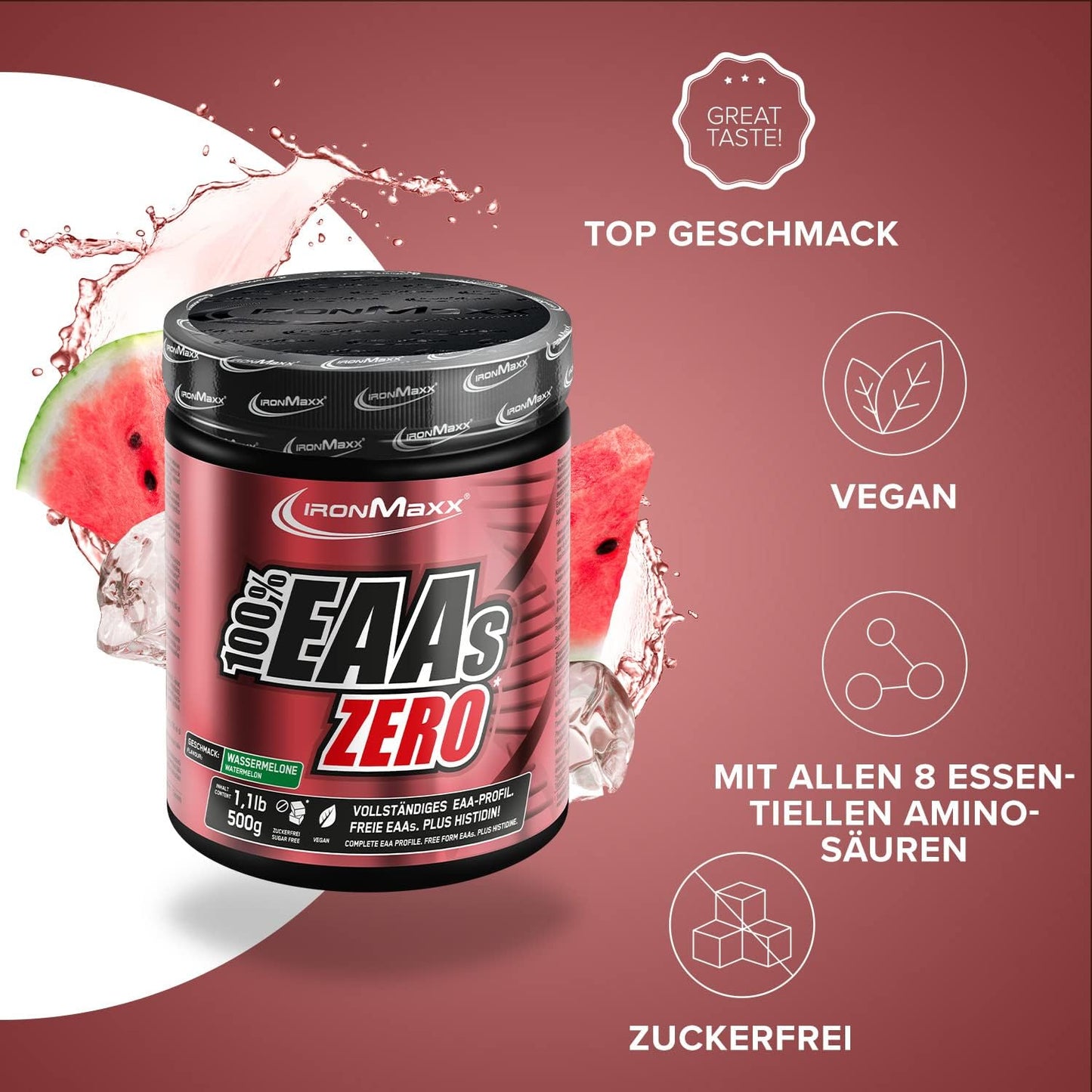 IRONMAXX 100% EAAS ZERO | 500g by IRONMAXX - Premium AMINO ACIDS available at Qimia Nutrition UAE