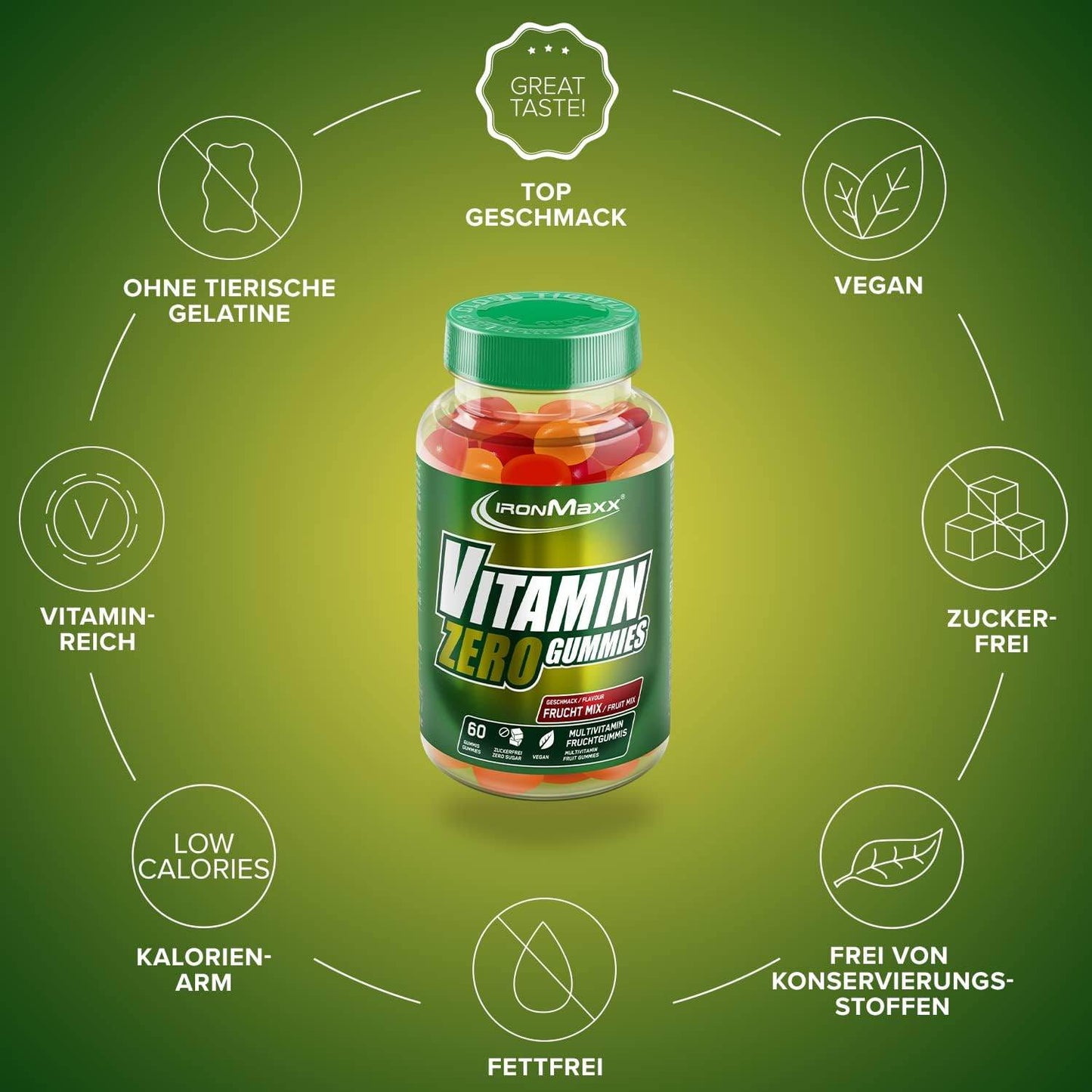 IRONMAXX VITAMIN ZERO GUMMIES | 60 gummies - QIMIA NUTRITION