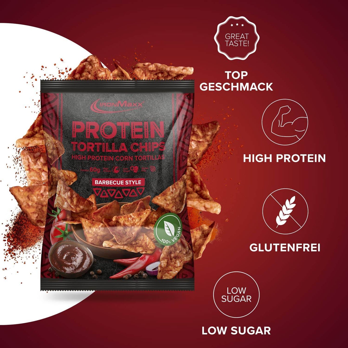IRONMAXX Protein Tortilla Chips | 60g - QIMIA NUTRITION