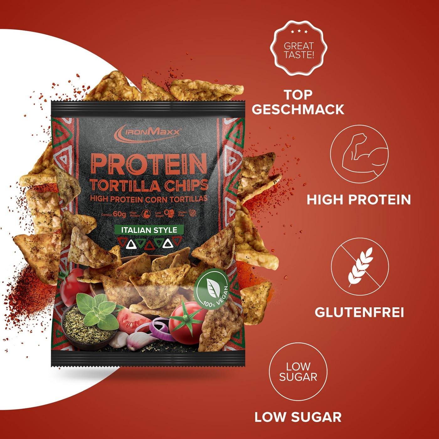 IRONMAXX Protein Tortilla Chips | 60g - QIMIA NUTRITION