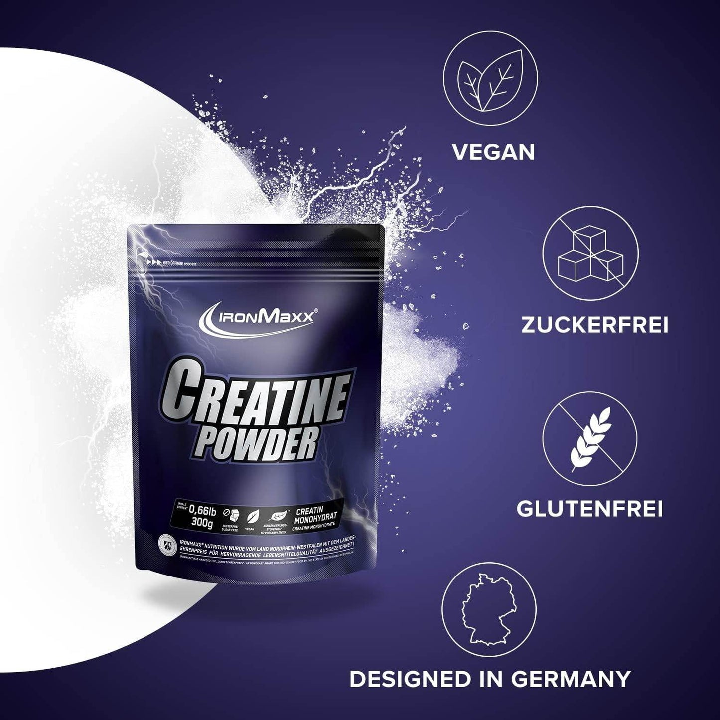 IRONMAXX Creatine Powder Monohydrat | 300g - QIMIA NUTRITION
