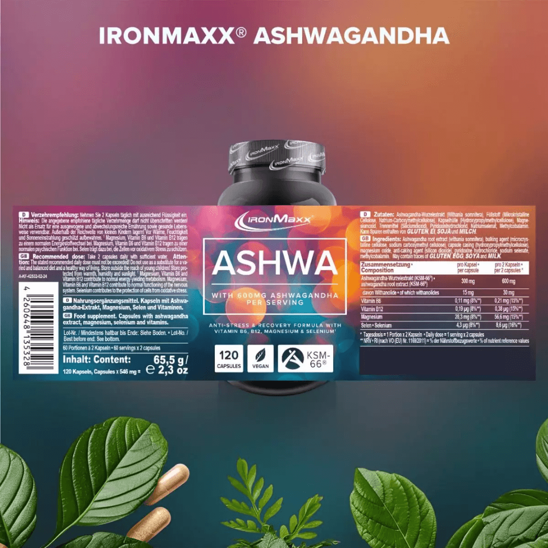 IRONMAXX Ashwagandha KSM-66 | 120 CAPS - QIMIA NUTRITION