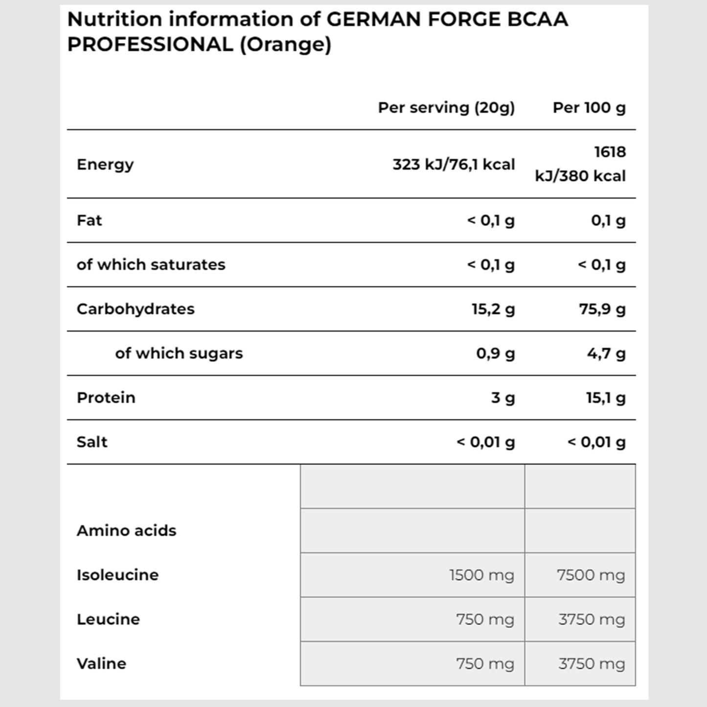 IRONMAXX GERMAN FORGE BCAA PROFESSIONAL | 500g by IRONMAXX - Premium AMINO ACIDS available at Qimia Nutrition UAE