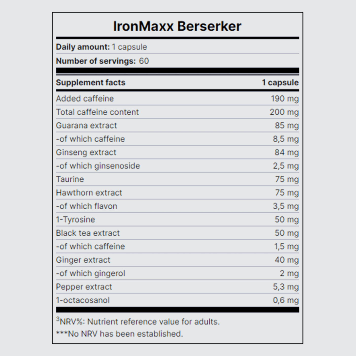 IRONMAXX Berserker | 60 CAPSULES - QIMIA NUTRITION