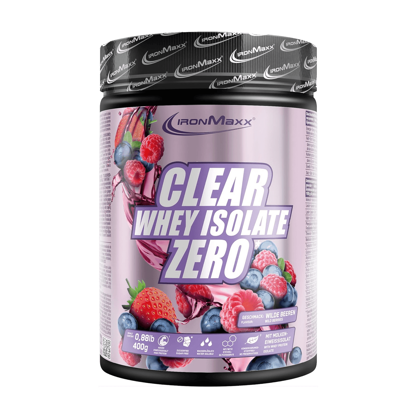 IRONMAXX CLEAR 100% WHEY ISOLATE ZERO | 400g | Multiple Flavors, Refreshing & Sugar-Free Protein - QIMIA NUTRITION