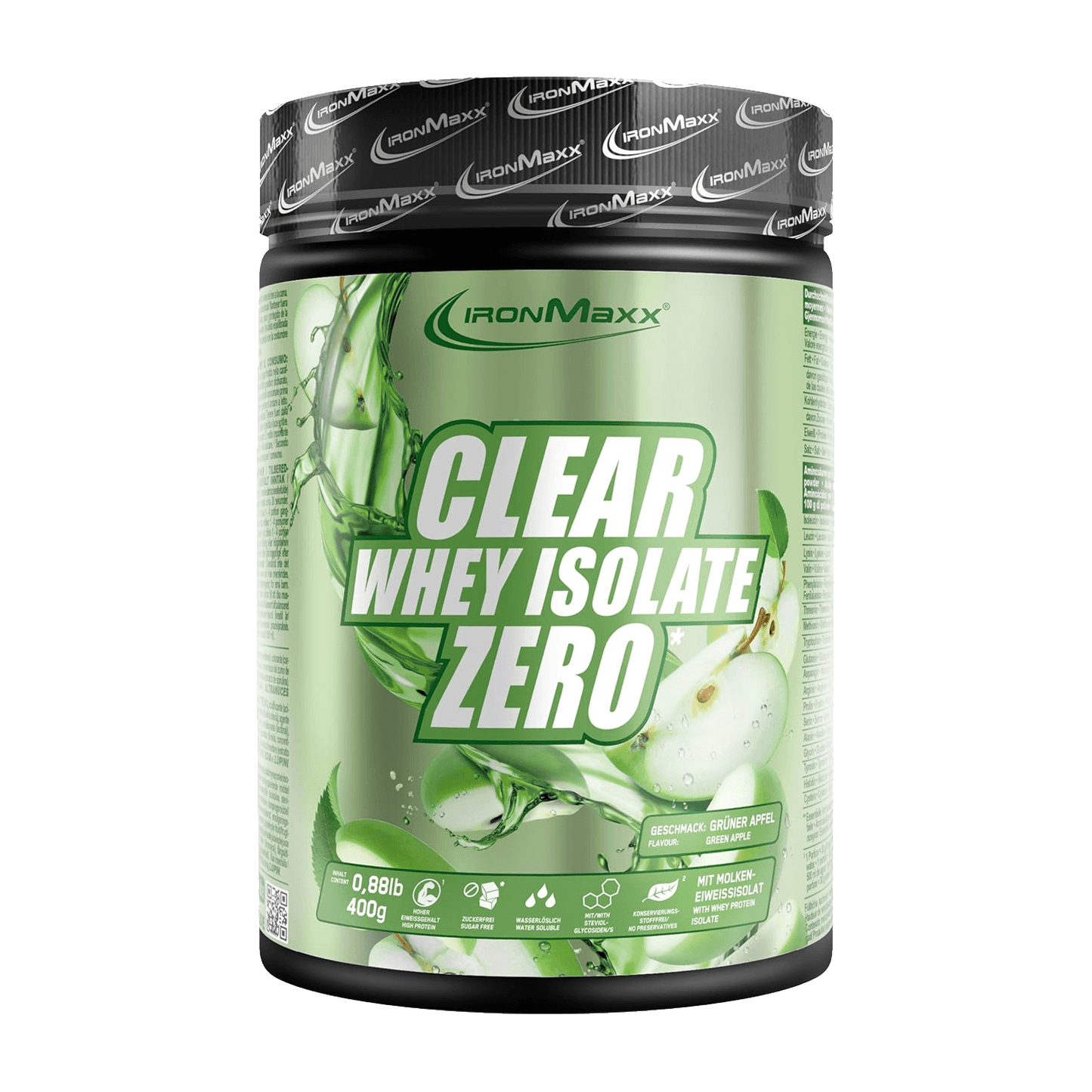 IRONMAXX CLEAR 100% WHEY ISOLATE ZERO | 400g | Multiple Flavors, Refreshing & Sugar-Free Protein - QIMIA NUTRITION
