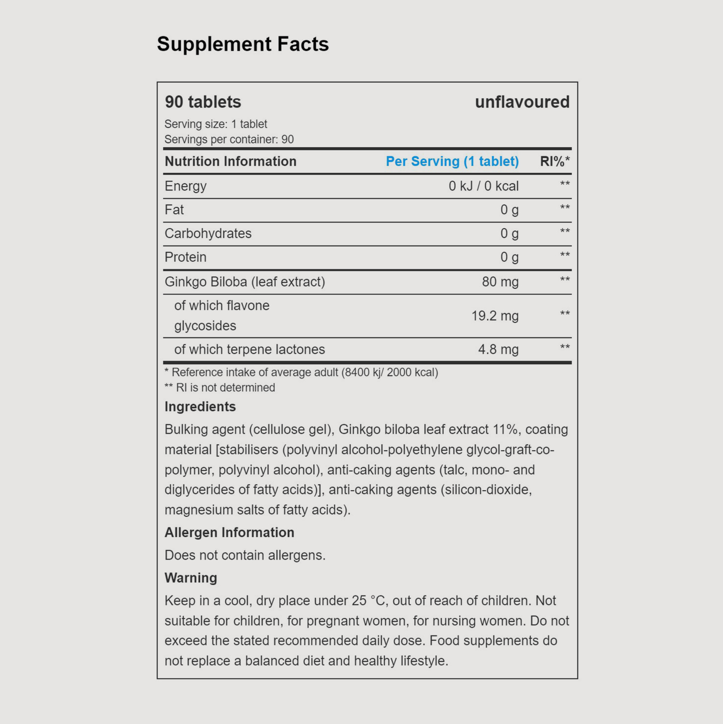 Ginkgo Biloba | tablets