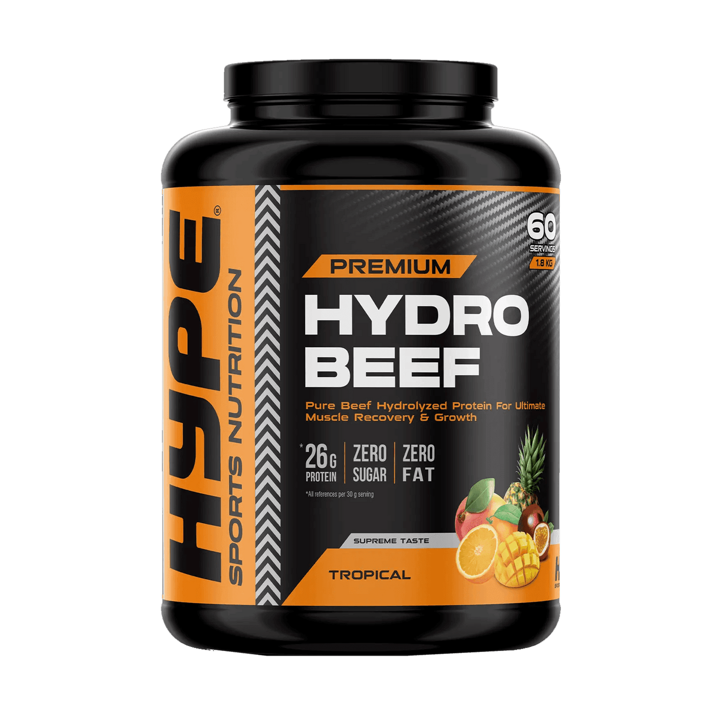 HYPE HYDRO BEEF Protein Powder | 1800 grams | Pure Hydrolyzed Beef Protein for Muscle & Joint Support - QIMIA NUTRITION