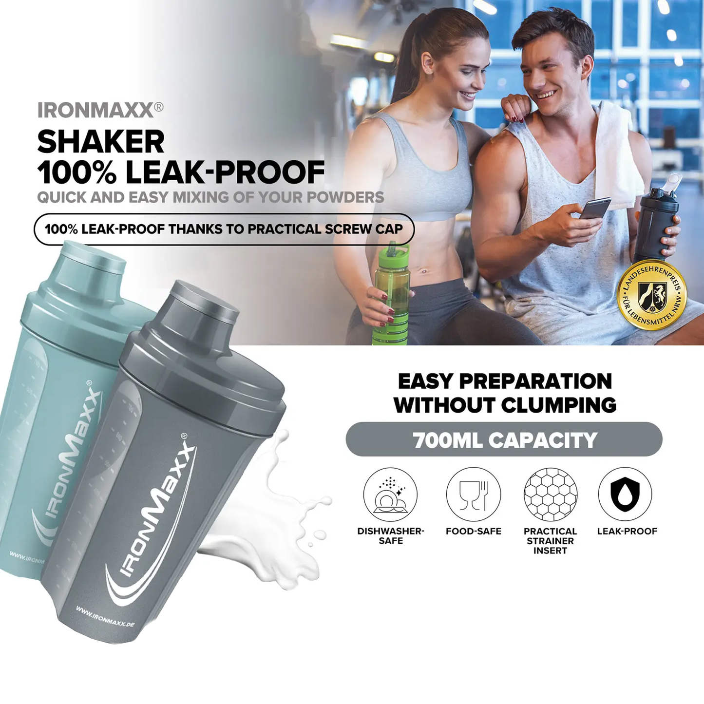 IRONMAXX IM SHAKER - 700ML by IRONMAXX - Premium ACCESSORY available at Qimia Nutrition UAE