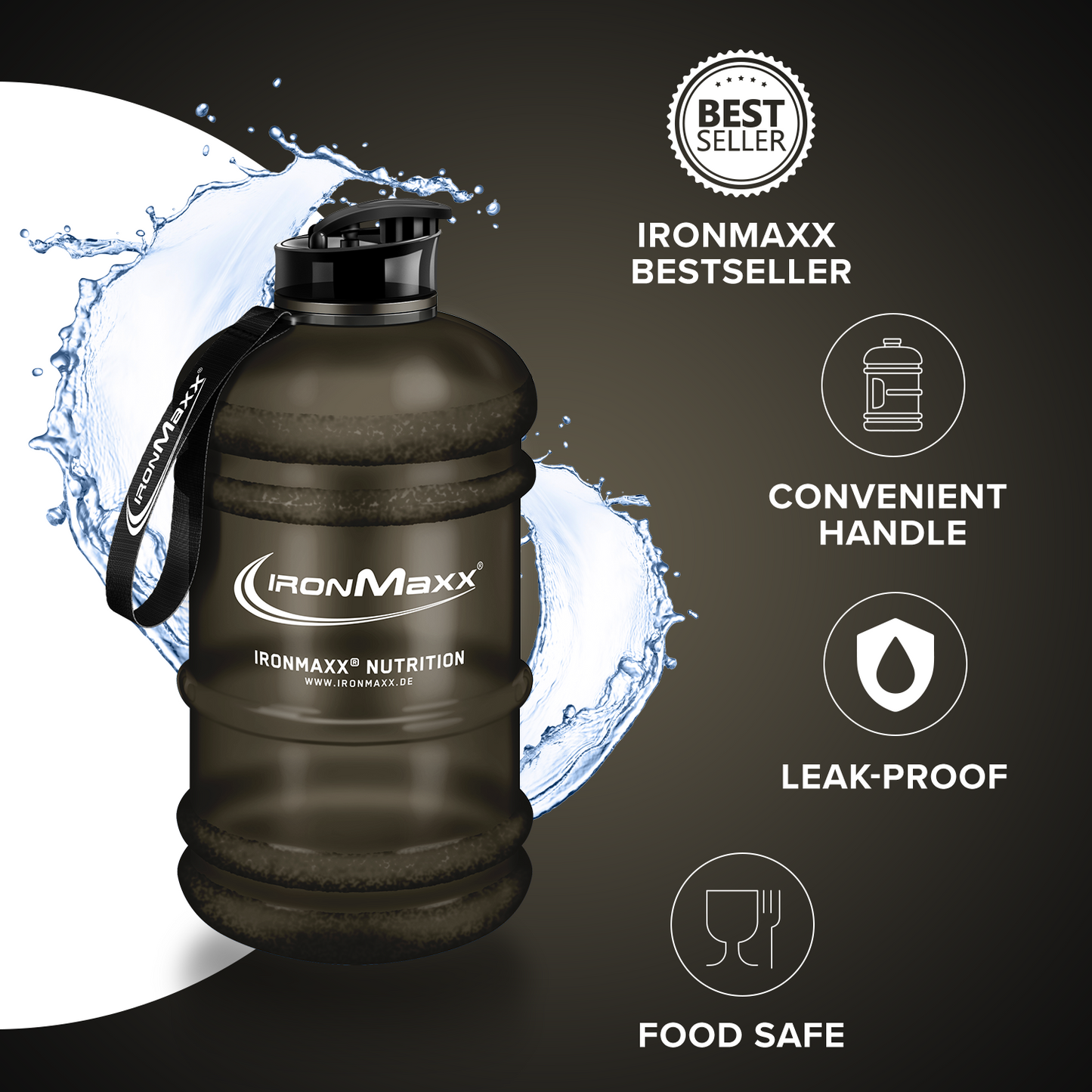 IRONMAXX IM WATER GALLON - 2200ML by IRONMAXX - Premium ACCESSORY available at Qimia Nutrition UAE