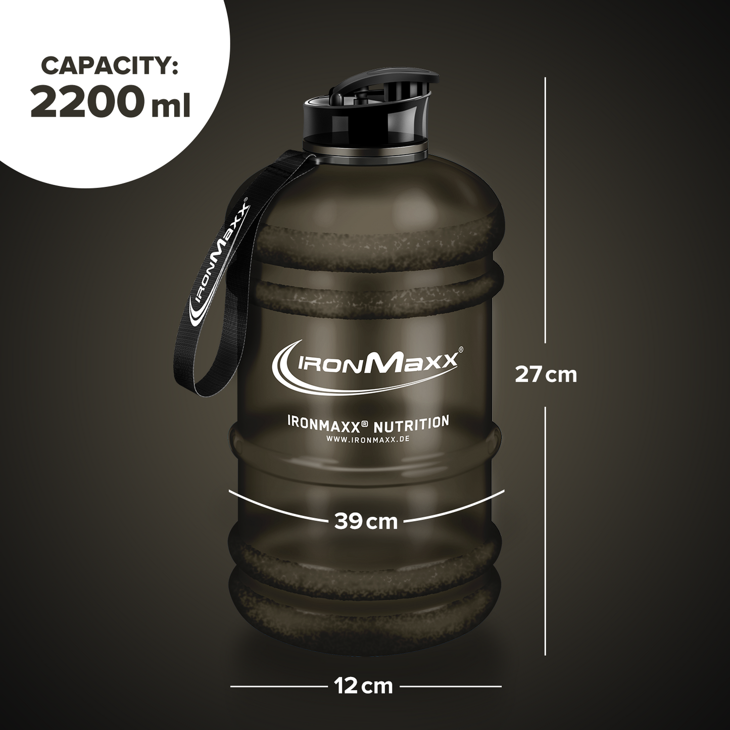 IRONMAXX IM WATER GALLON - 2200ML by IRONMAXX - Premium ACCESSORY available at Qimia Nutrition UAE