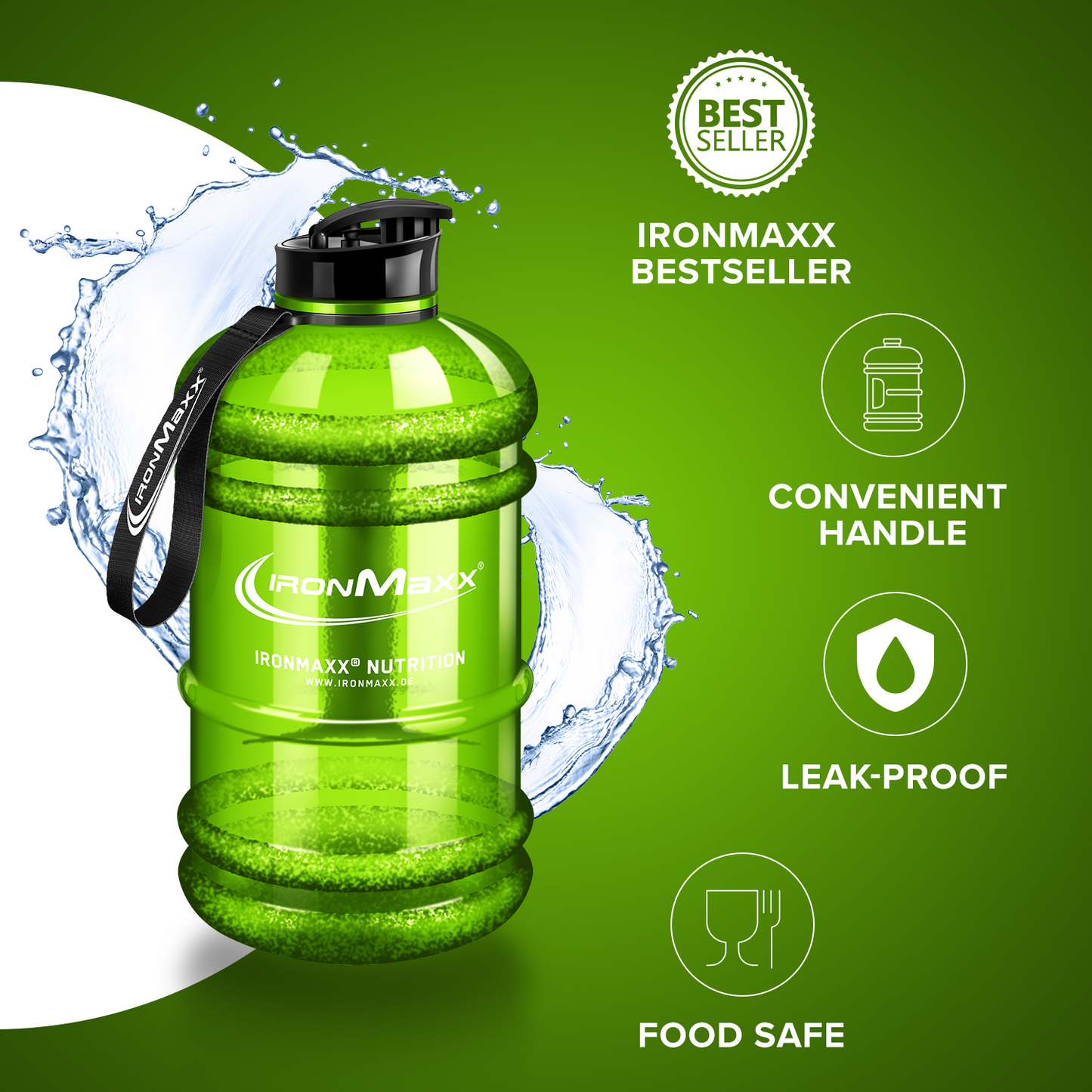 IRONMAXX IM WATER GALLON - 2200ML by IRONMAXX - Premium ACCESSORY available at Qimia Nutrition UAE
