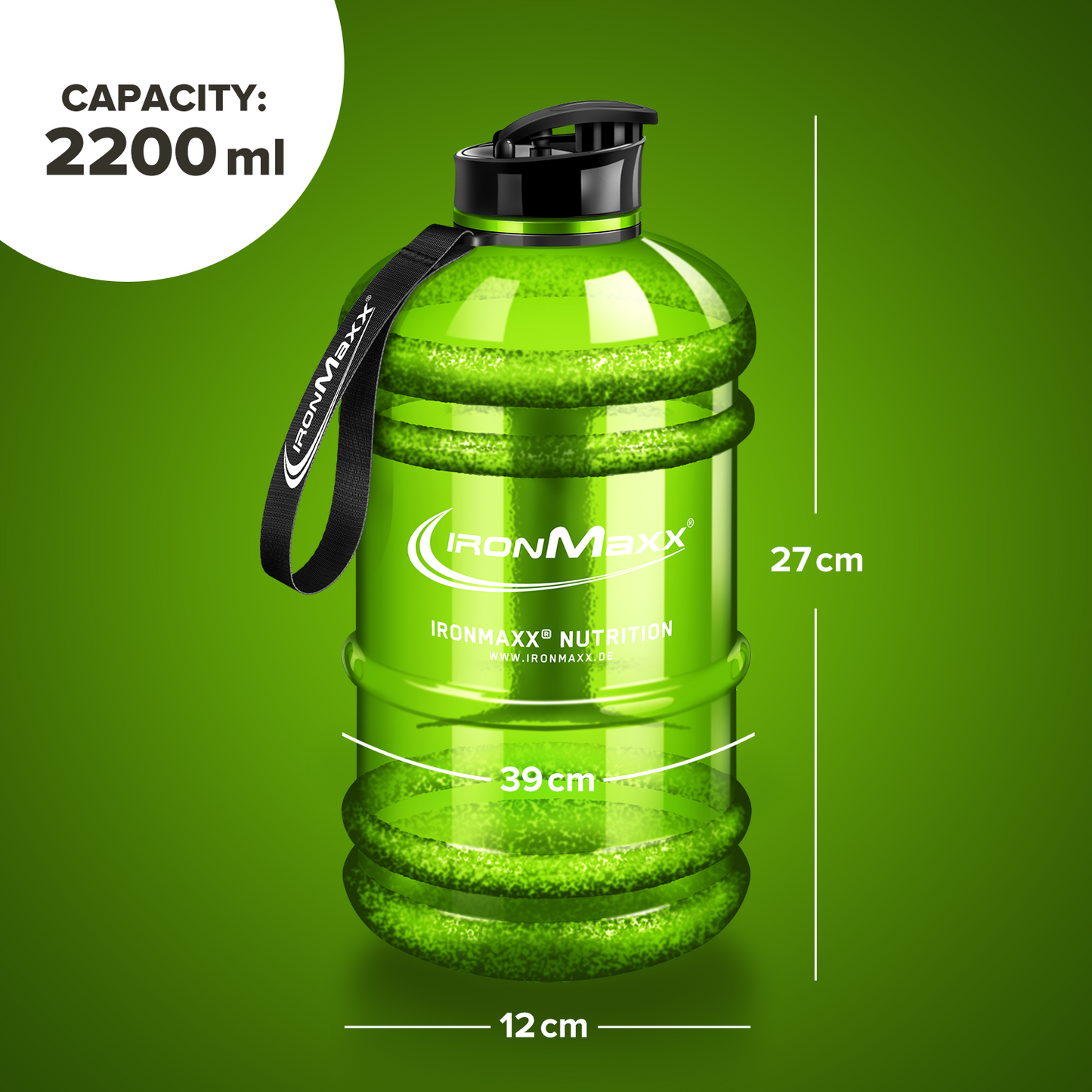 IRONMAXX IM WATER GALLON - 2200ML by IRONMAXX - Premium ACCESSORY available at Qimia Nutrition UAE