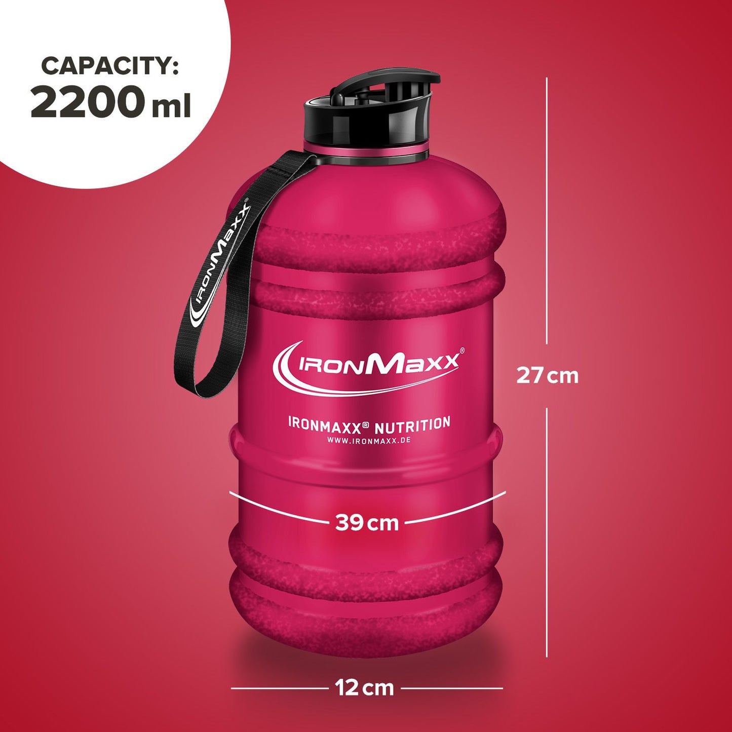 IRONMAXX IM WATER GALLON - 2200ML by IRONMAXX - Premium ACCESSORY available at Qimia Nutrition UAE