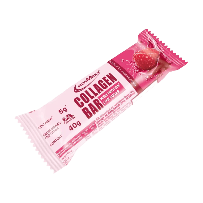 IRONMAXX Collagen Bar | 12 x 40g | Multiple Flavours, Grass-Fed Collagen, Low Sugar, High Protein - QIMIA NUTRITION
