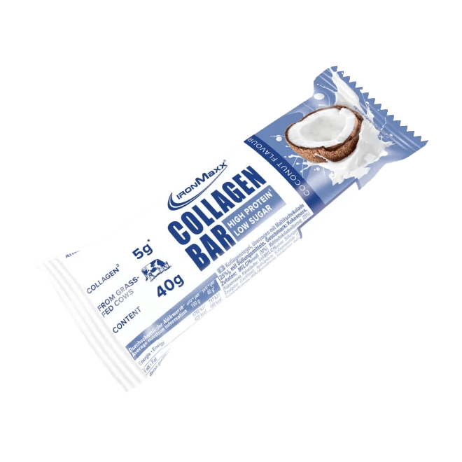 IRONMAXX Collagen Bar | 12 x 40g | Multiple Flavours, Grass-Fed Collagen, Low Sugar, High Protein - QIMIA NUTRITION