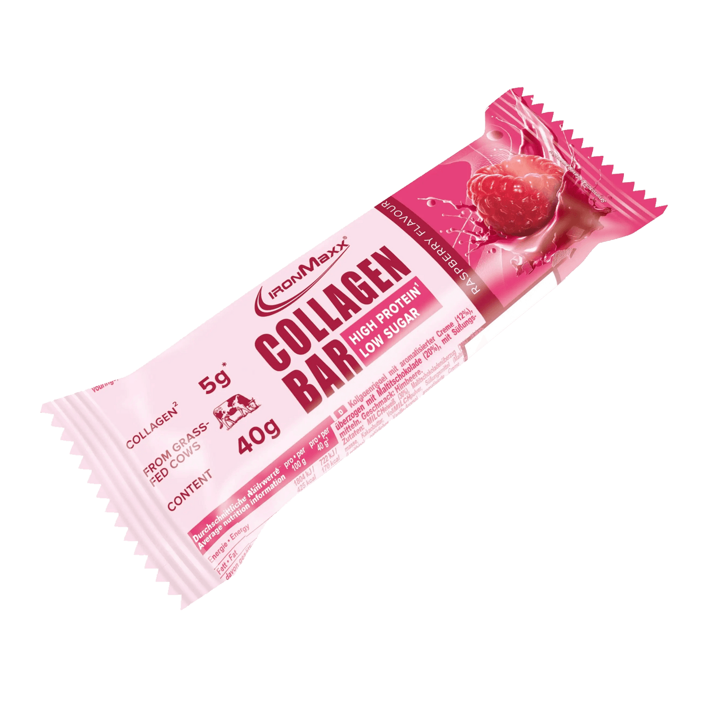 IRONMAXX Collagen Bar | 12 x 40g | Multiple Flavours, Grass-Fed Collagen, Low Sugar, High Protein - QIMIA NUTRITION