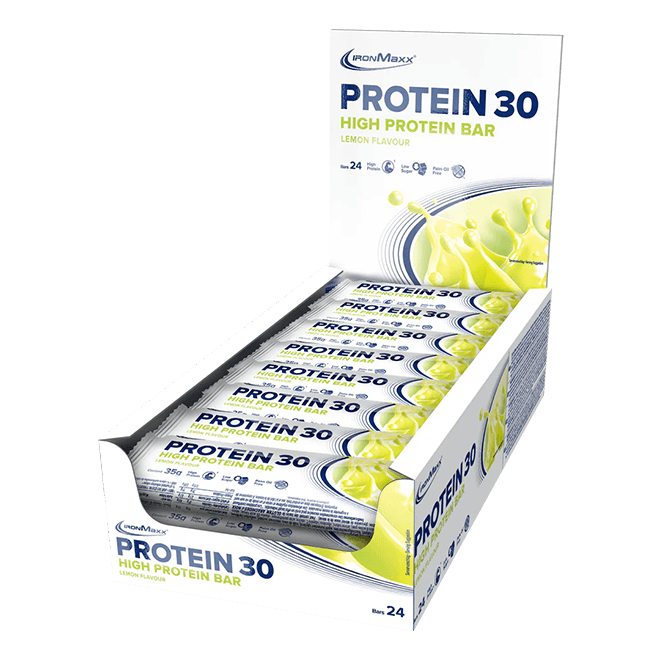 IRONMAXX PROTEIN 30 Bar | 24 x 35g | 30% Protein, Multiple Flavours, Low Sugar, Vitamin-Enriched - QIMIA NUTRITION