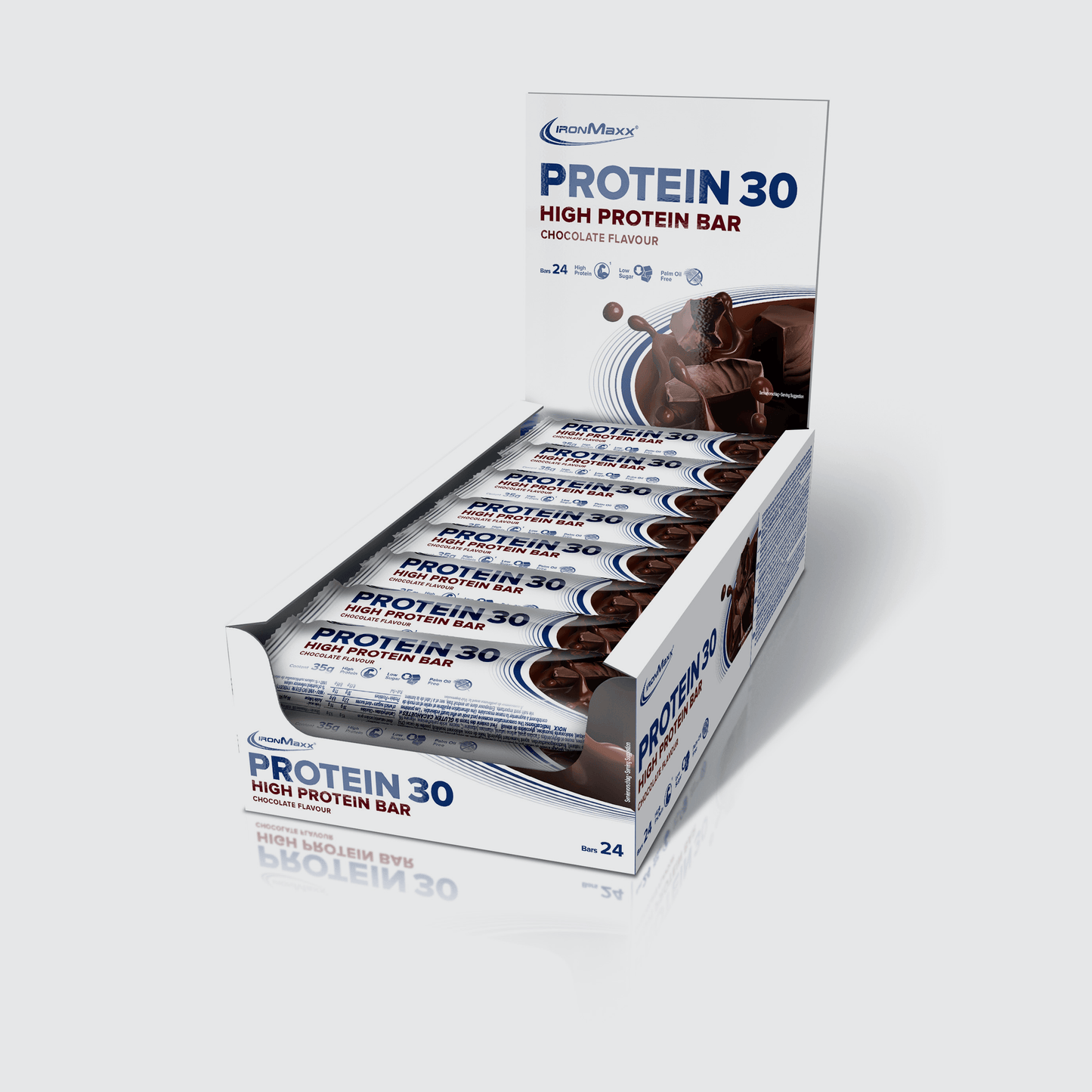 IRONMAXX PROTEIN 30 Bar | 24 x 35g | 30% Protein, Multiple Flavours, Low Sugar, Vitamin-Enriched - QIMIA NUTRITION