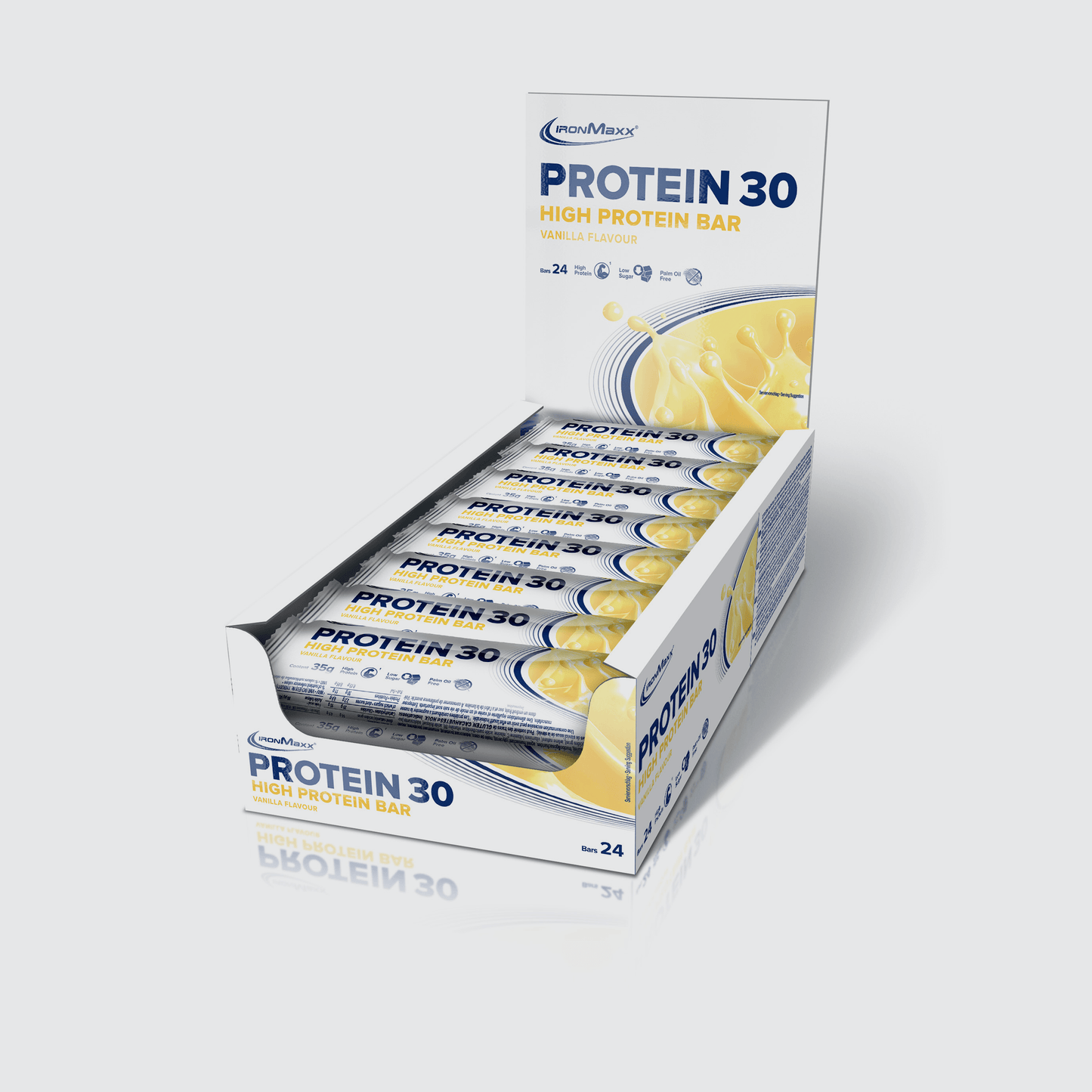 IRONMAXX PROTEIN 30 Bar | 24 x 35g | 30% Protein, Multiple Flavours, Low Sugar, Vitamin-Enriched - QIMIA NUTRITION