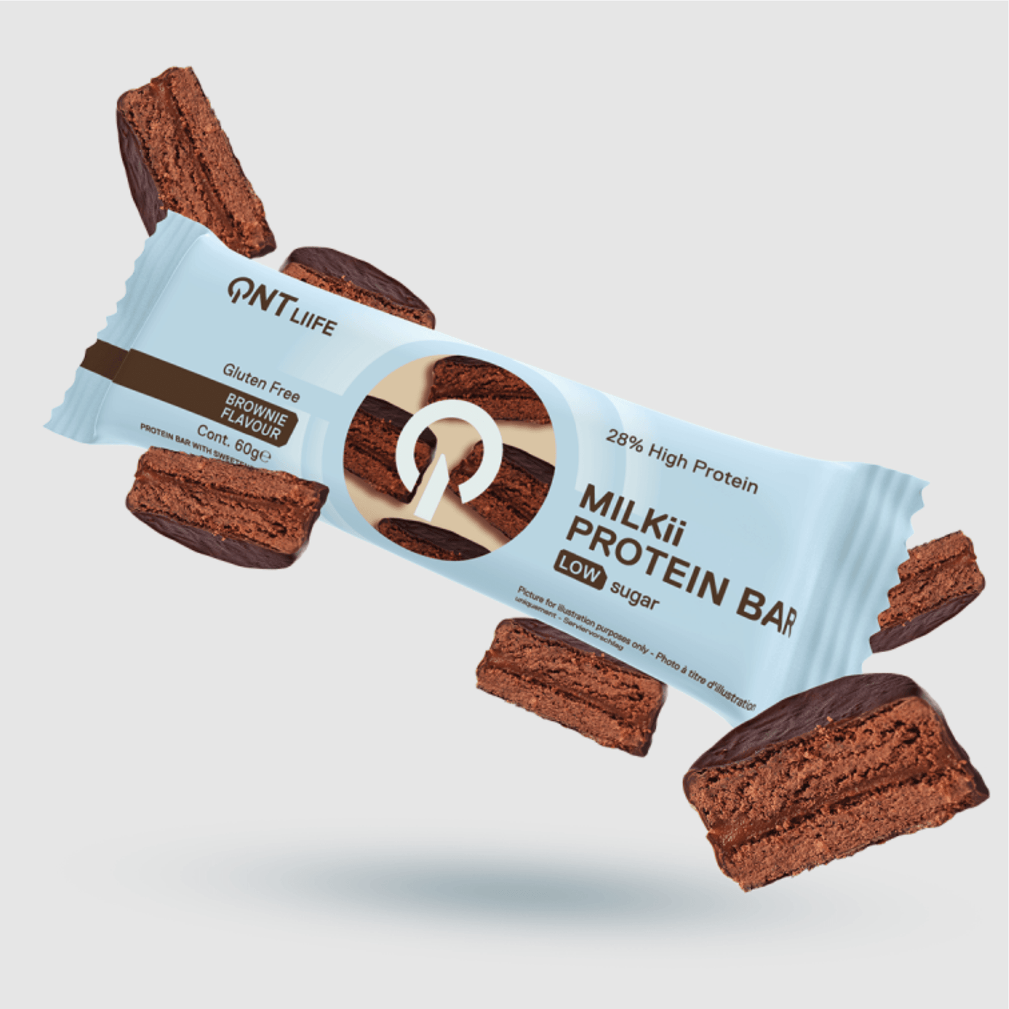 QNT MILKII PROTEIN BAR 60g | 16.8g Protein | Low Sugar, Gluten-Free - QIMIA NUTRITION