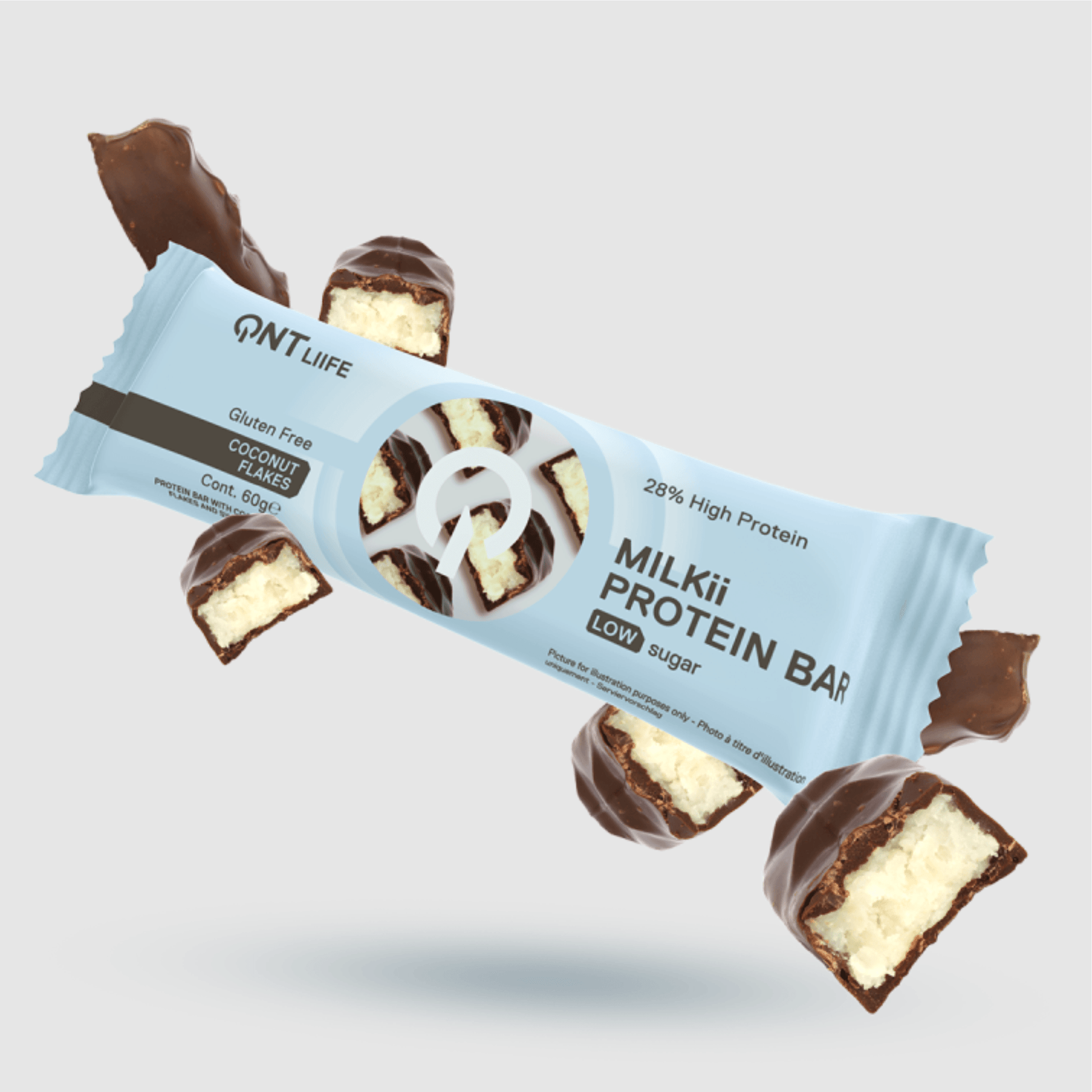 QNT MILKII PROTEIN BAR 60g | 16.8g Protein | Low Sugar, Gluten-Free - QIMIA NUTRITION