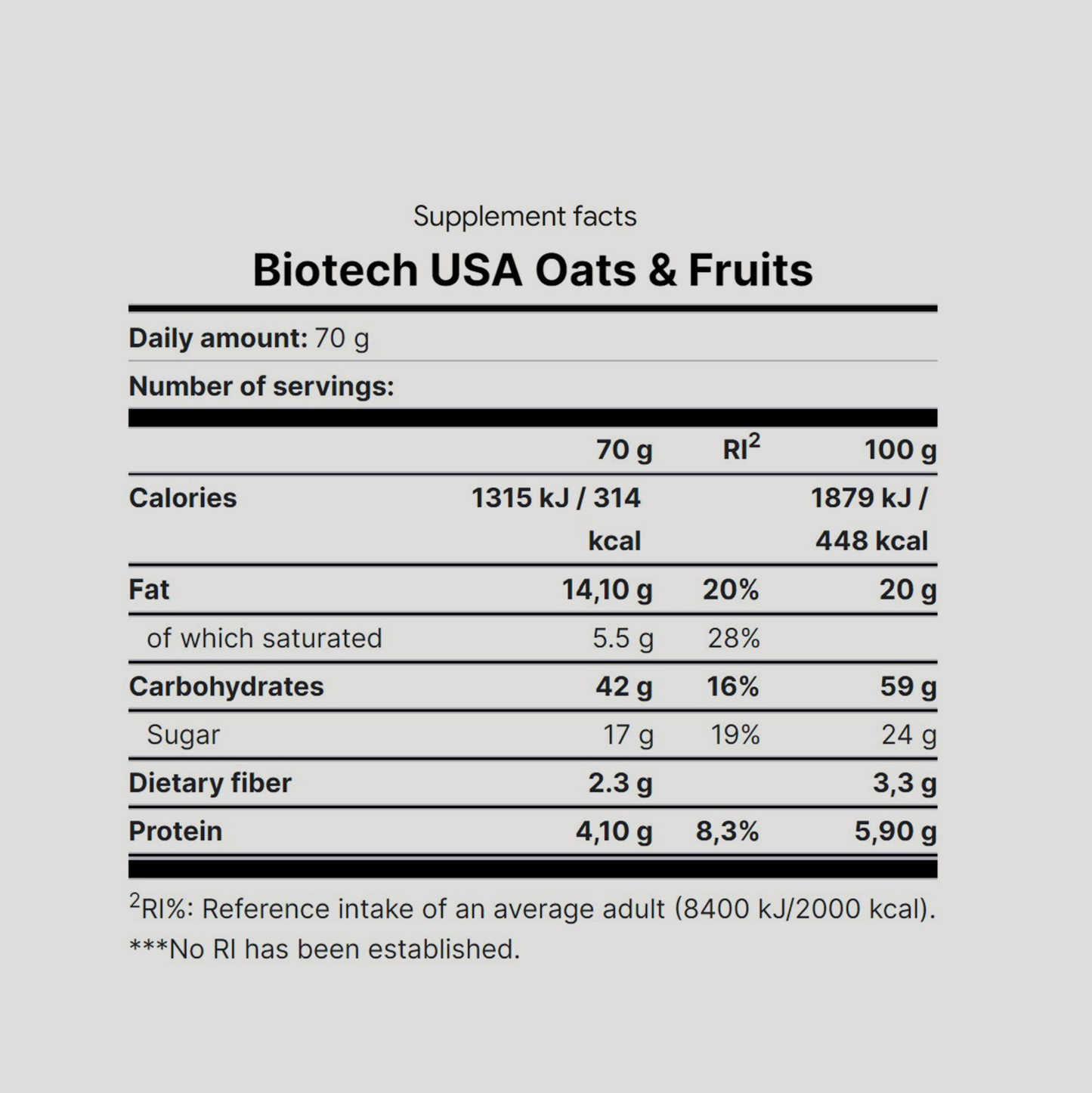 Oat & Fruit Zero | 20X70 g