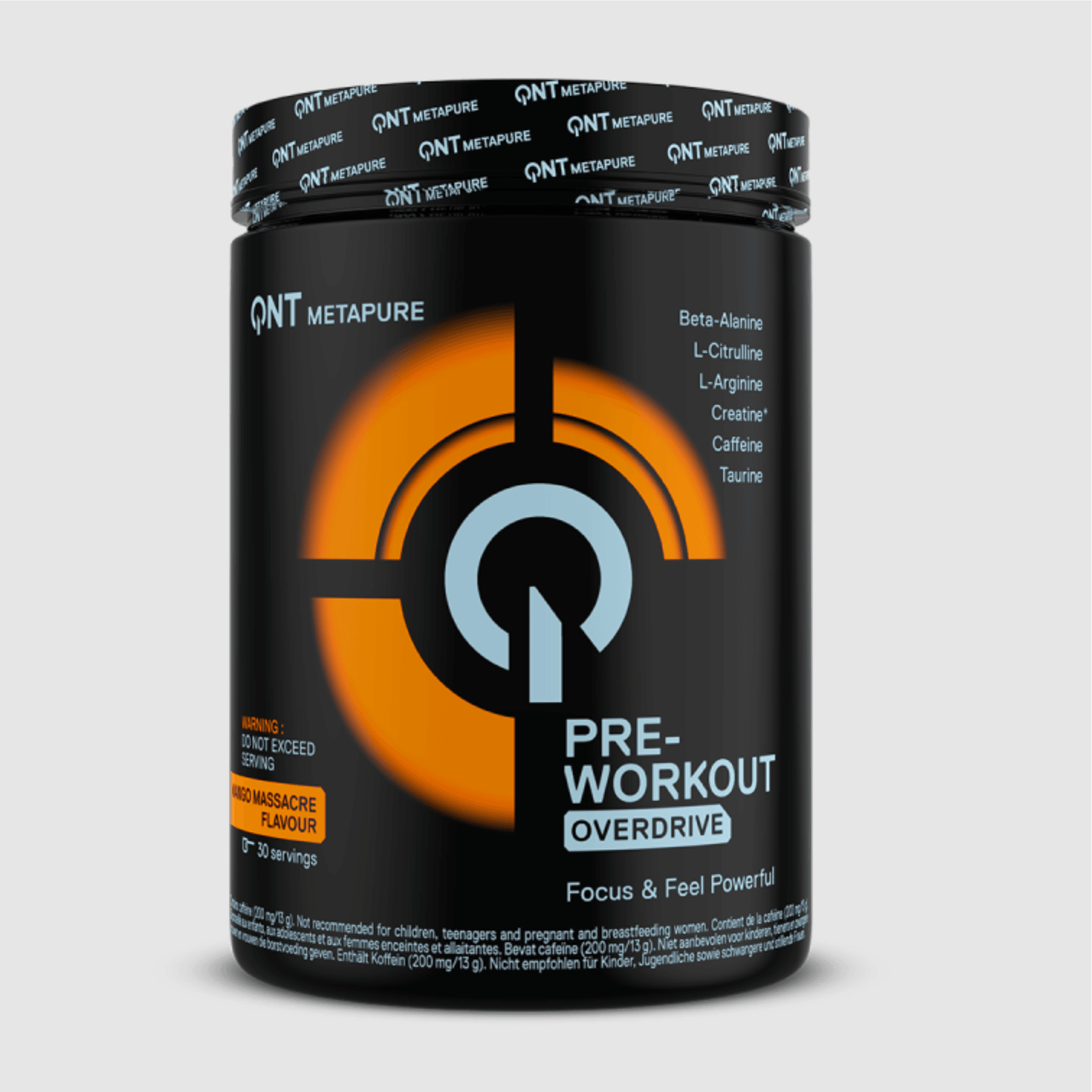 QNT PRE WORKOUT OVERDRIVE | 390g | Multiple Flavors, High-Impact Energy & Pump Powder - QIMIA NUTRITION