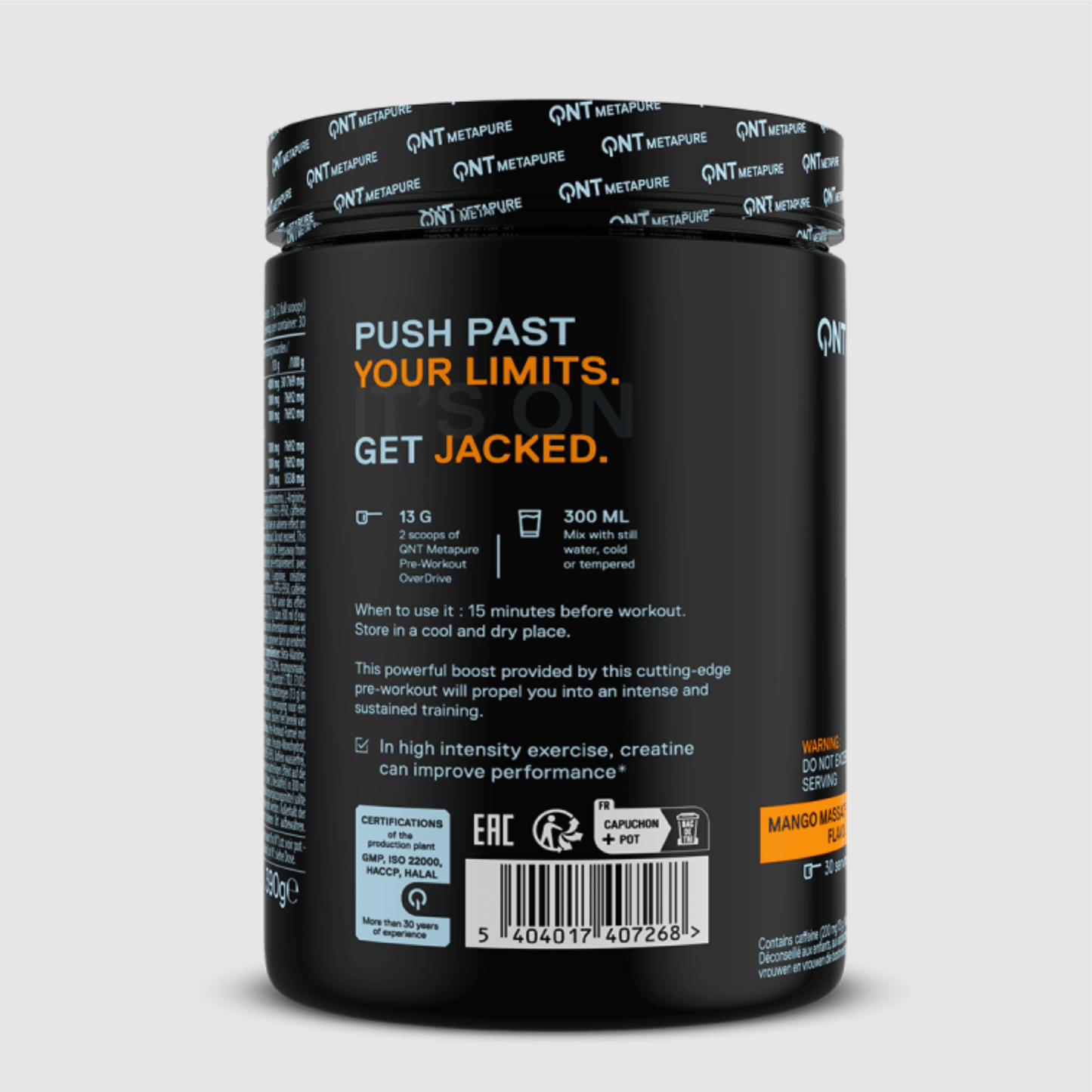 QNT PRE WORKOUT OVERDRIVE | 390g | Multiple Flavors, High-Impact Energy & Pump Powder - QIMIA NUTRITION