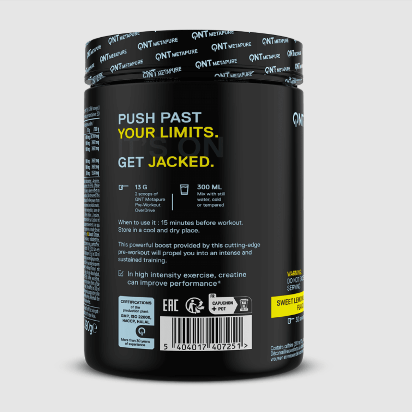 QNT PRE WORKOUT OVERDRIVE | 390g | Multiple Flavors, High-Impact Energy & Pump Powder - QIMIA NUTRITION