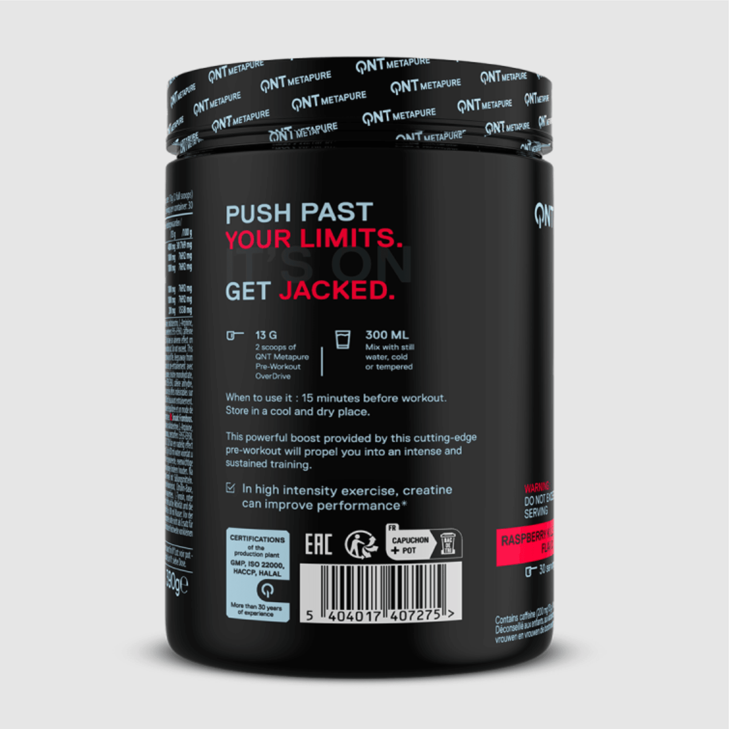 QNT PRE WORKOUT OVERDRIVE | 390g | Multiple Flavors, High-Impact Energy & Pump Powder - QIMIA NUTRITION