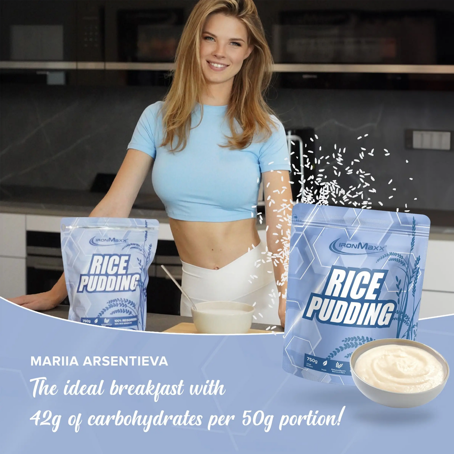 IRONMAXX Rice Pudding | 750g Bag by IRONMAXX - Premium HEALTHY FOODS available at Qimia Nutrition UAE