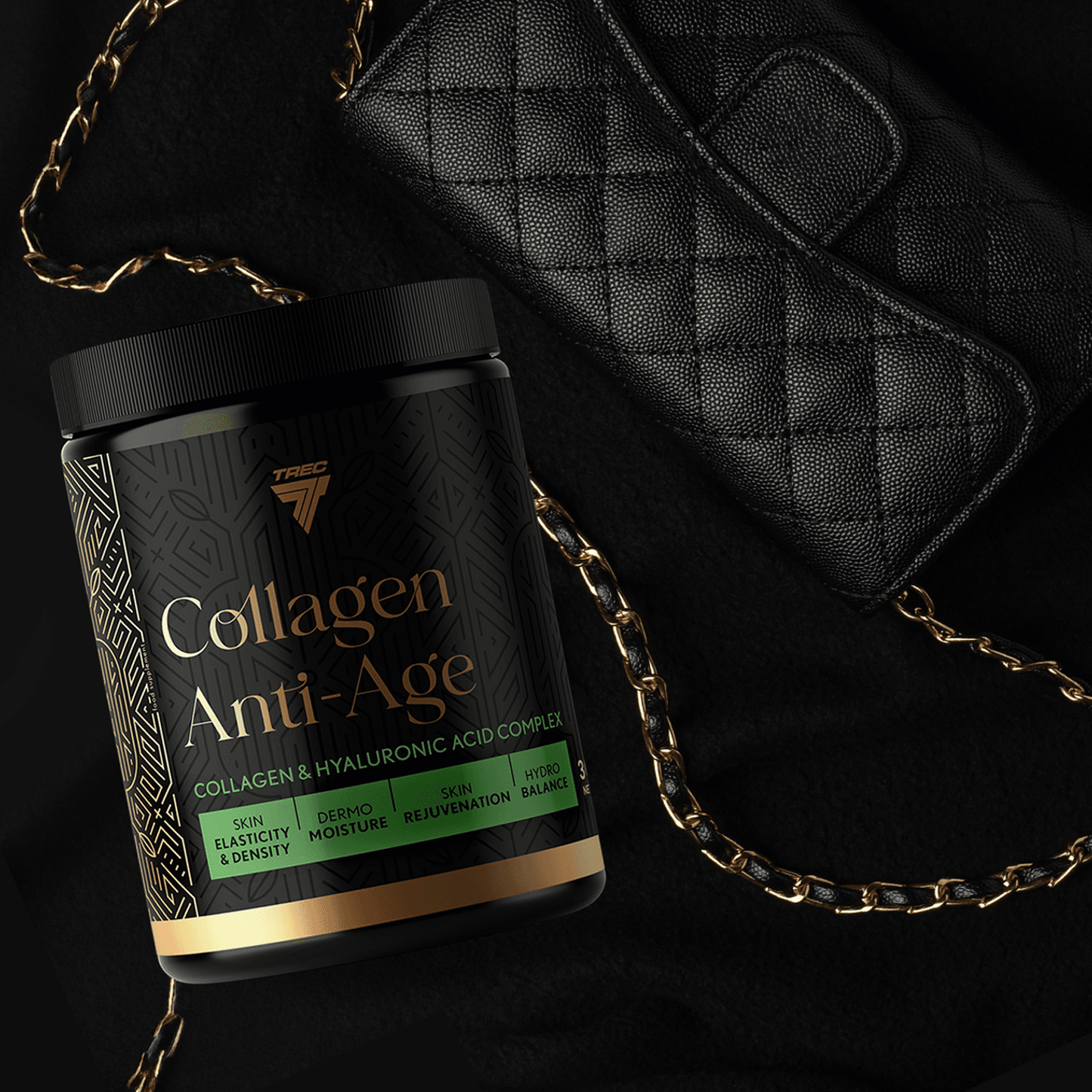 TREC BEAUTY LINE COLLAGEN ANTI-AGE | 300g | VANILLA-STRAWBERRY Flavor, Marine Collagen & Hyaluronic Acid - QIMIA NUTRITION