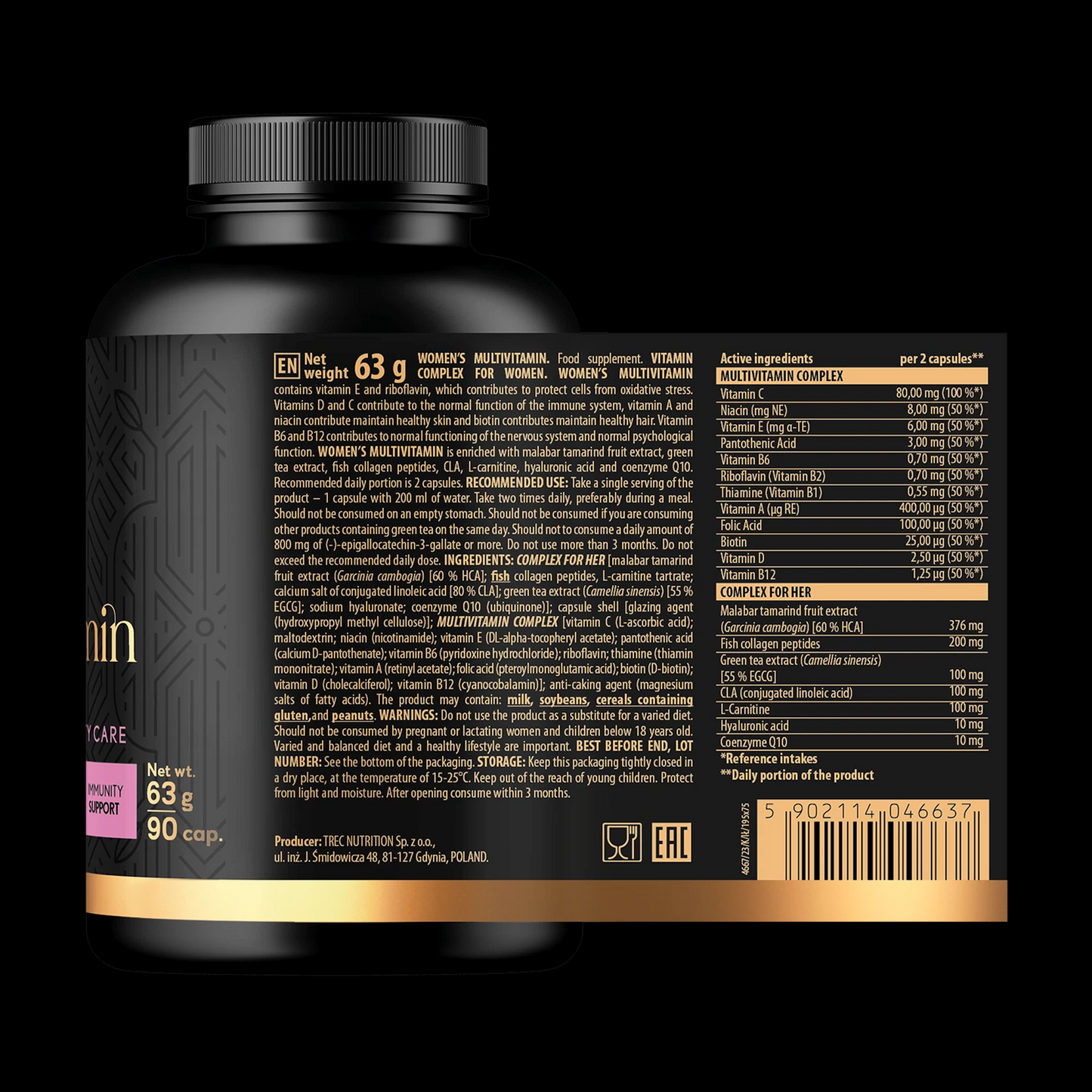 TREC BEAUTY LINE WOMEN'S MULTIVITAMIN | 90cap by TREC - Premium VITAMINS available at Qimia Nutrition UAE