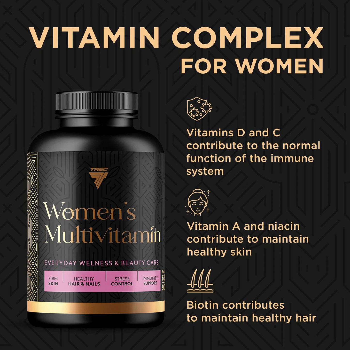TREC BEAUTY LINE WOMEN'S MULTIVITAMIN | 90cap by TREC - Premium VITAMINS available at Qimia Nutrition UAE