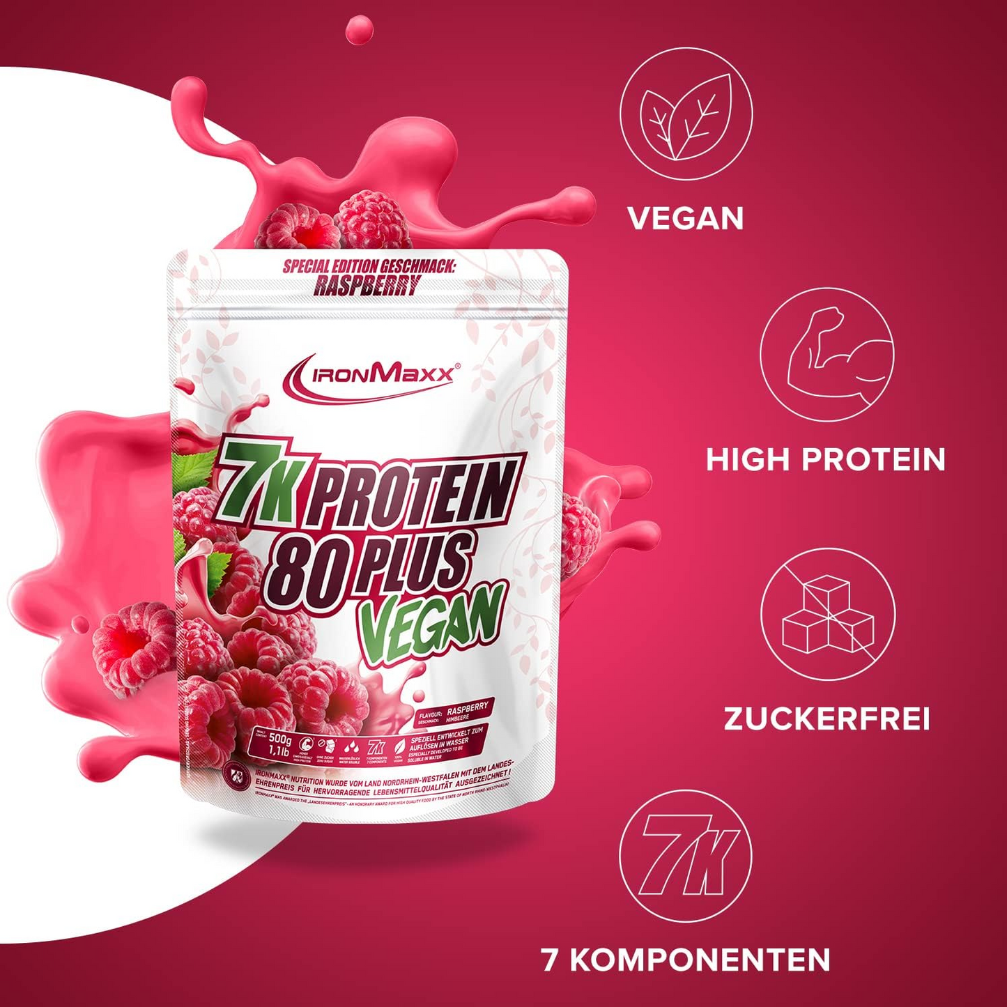 IRONMAXX VEGAN PROTEIN 7K - 80 PLUS | 500g by IRONMAXX - Premium VEGANS available at Qimia Nutrition UAE