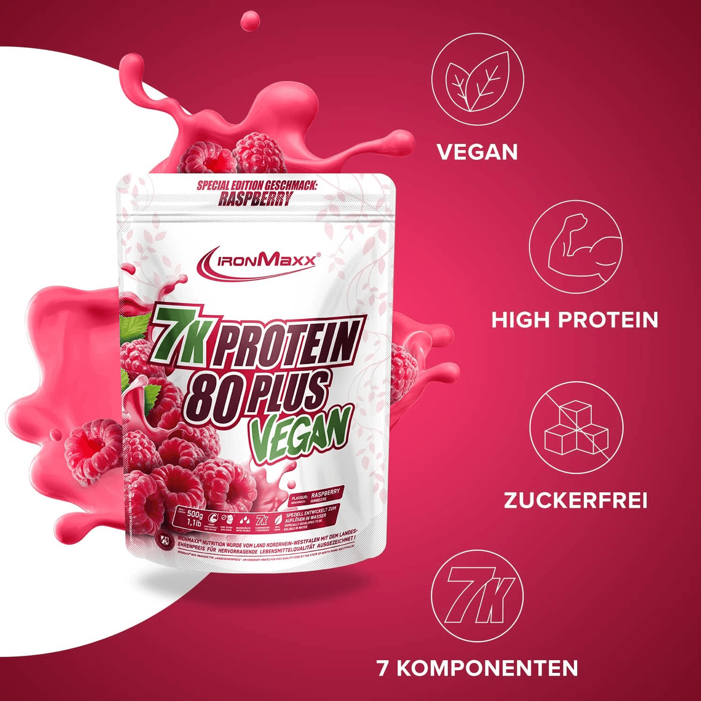 IRONMAXX VEGAN PROTEIN 7K - 80 PLUS | 500g - QIMIA NUTRITION