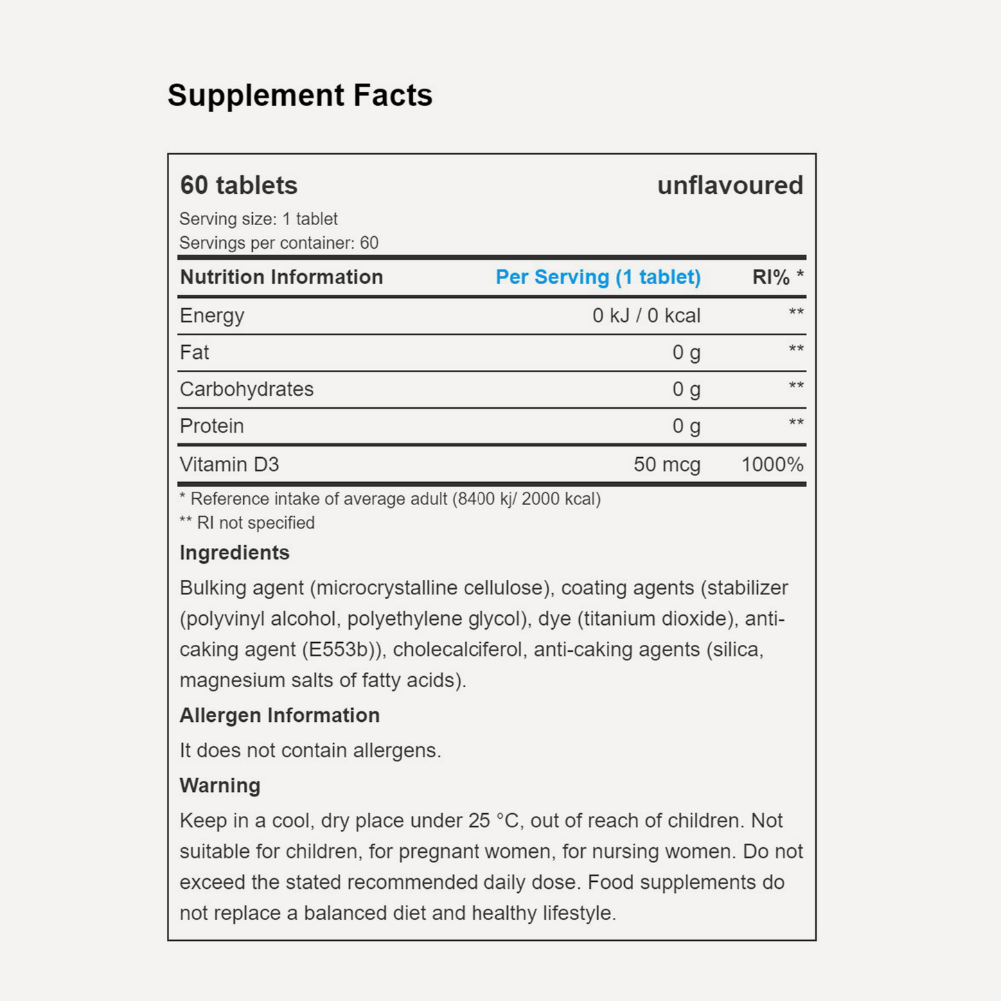 Vitamin D3 | 60 tablets