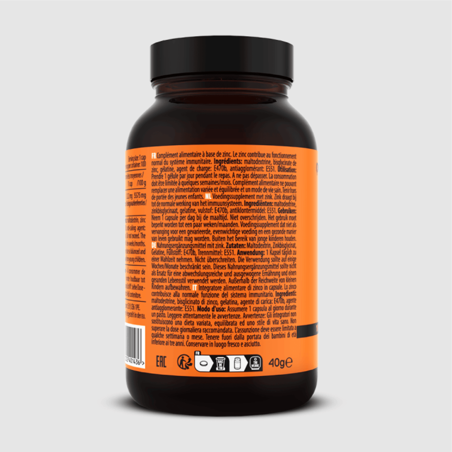 QNT Zinc | 100 Caps | Immune Support & Testosterone Regulation - QIMIA NUTRITION