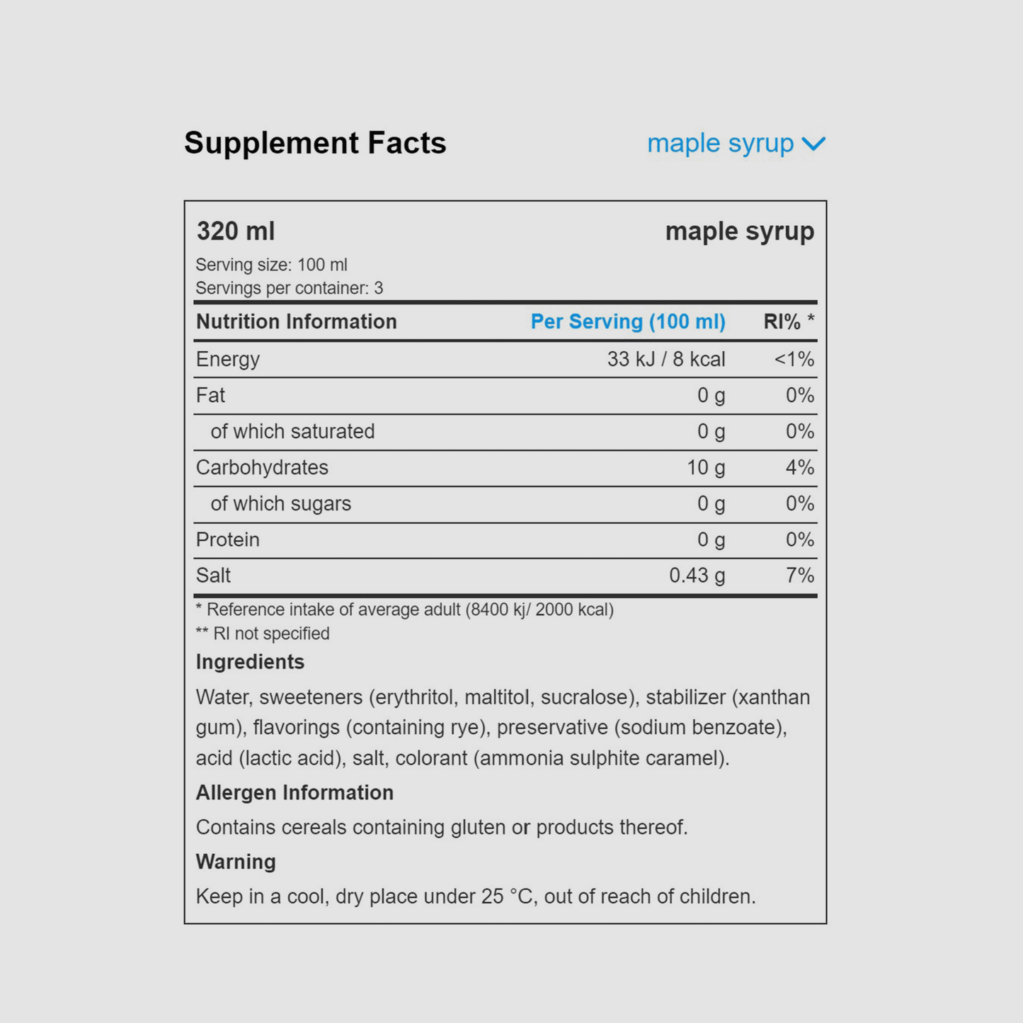 BIOTECHUSA Zero Syrup | 320ml | Sugar*- & Fat-Free* Flavored Syrup - QIMIA NUTRITION