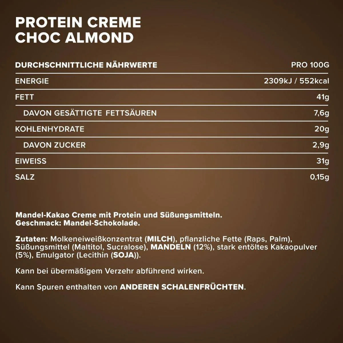 Protein Creme 250g | up to 31g of protein per 100g - Qimia Nutrition
