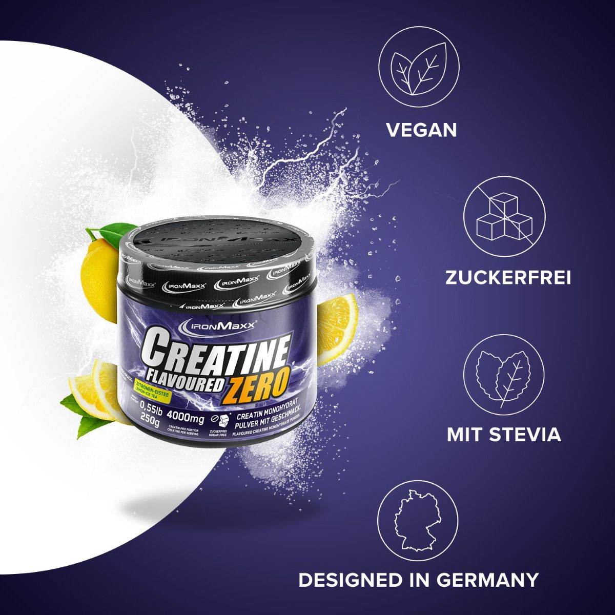 IRONMAXX CREATINE FLAVOURED ZERO | 250g - QIMIA NUTRITION