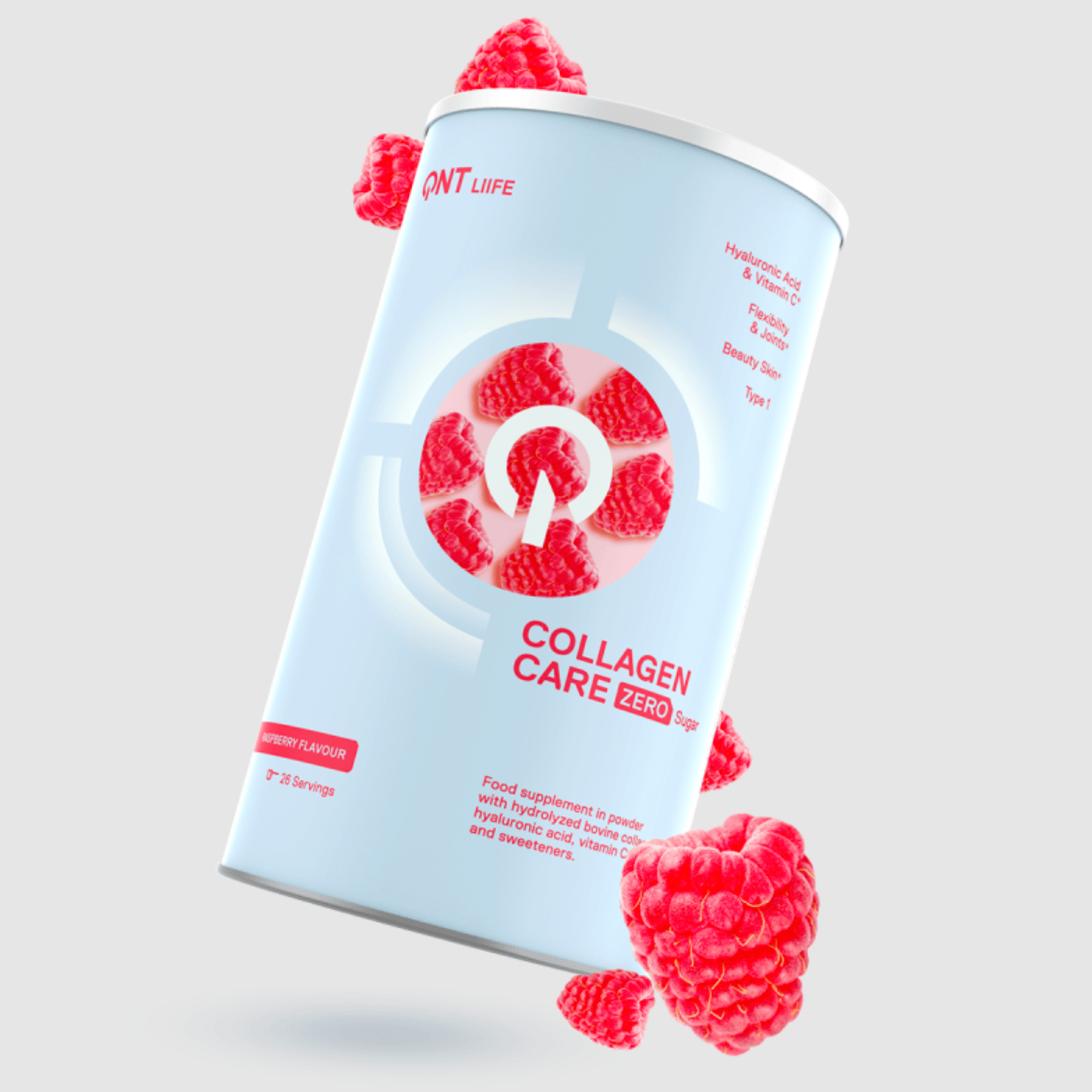 QNT COLLAGEN CARE Powder | 390g | Multiple Flavours, Hydrolysed Collagen, Vit C & Hyaluronic Acid - QIMIA NUTRITION